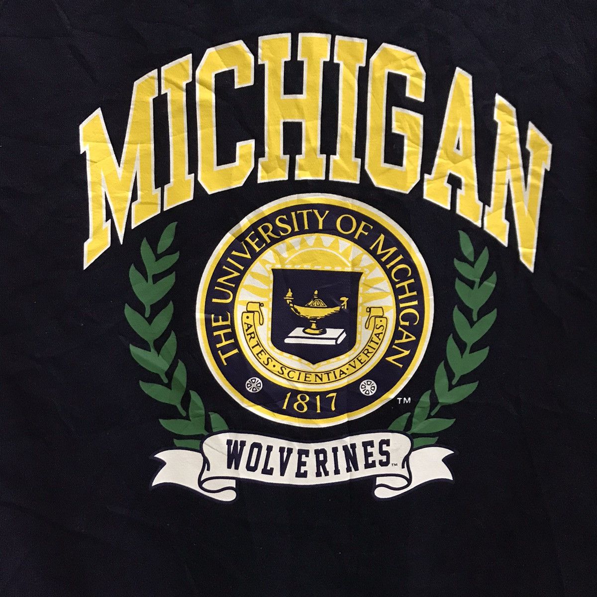 Japanese Brand Vintage University of michigan loose neck croped sweatshirt Size US S / EU 44-46 / 1 - 8 Thumbnail