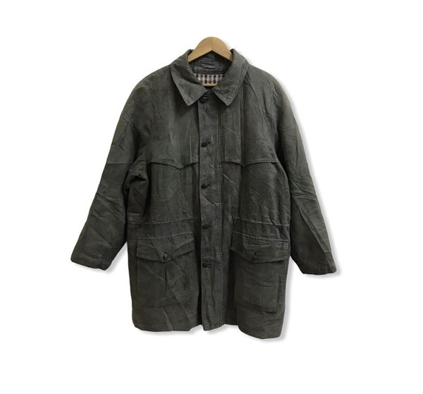 Vintage Aquascutum bush pocket parka heavy jacket suede green army