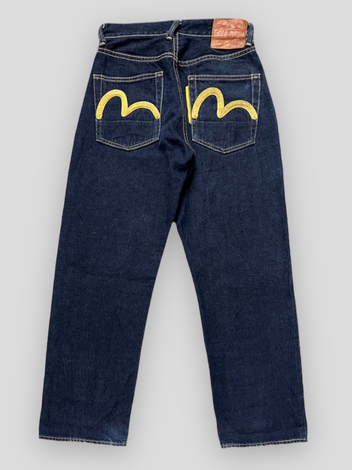 JAPAN DESIGNER EVISU SELVEDGE GOLD EMBROIDERY LOGO DENIM