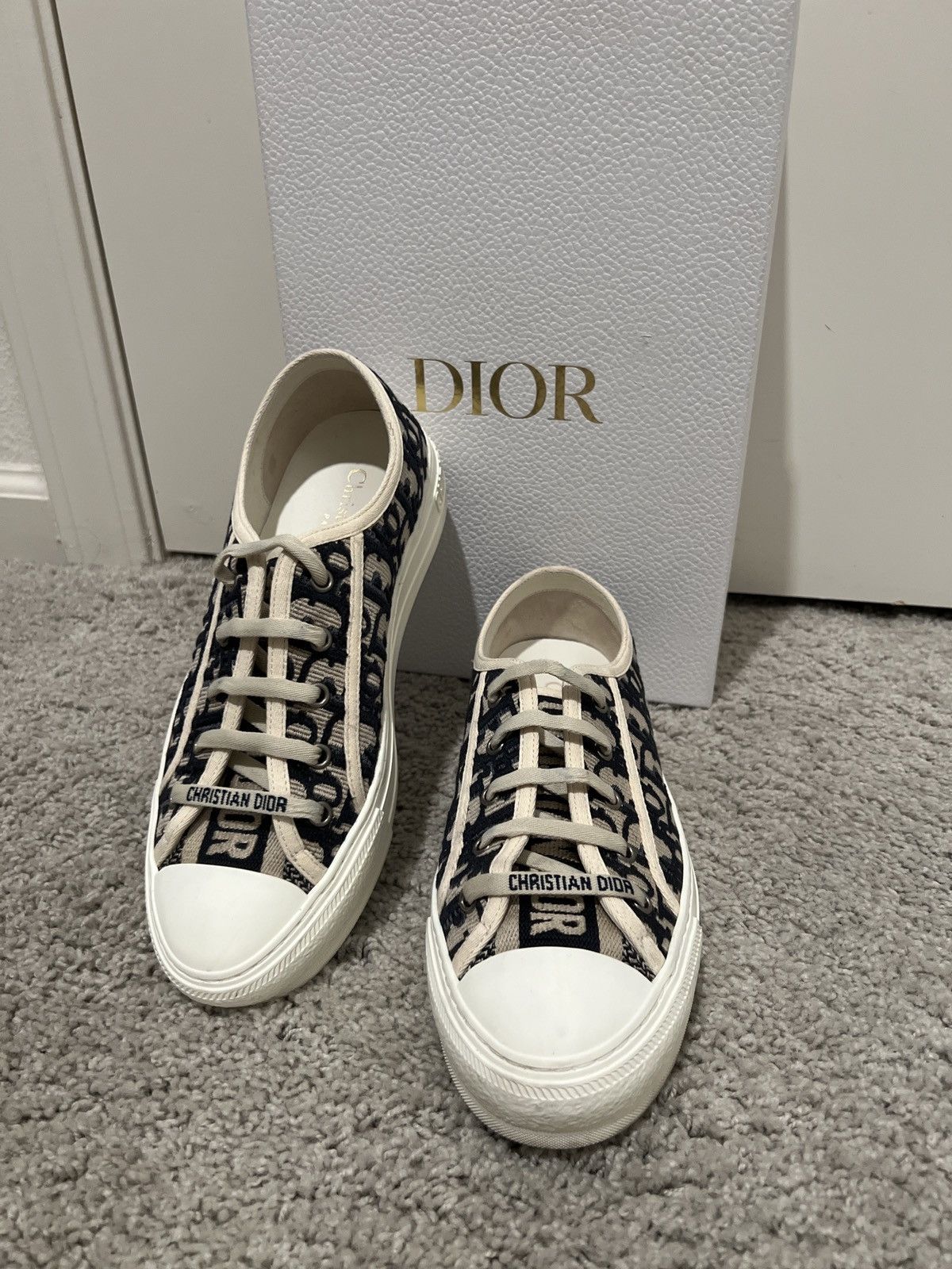 Low Top Christian Dior Sneakers Women WALK'N'DIOR SNEAKER DEEP BLUE