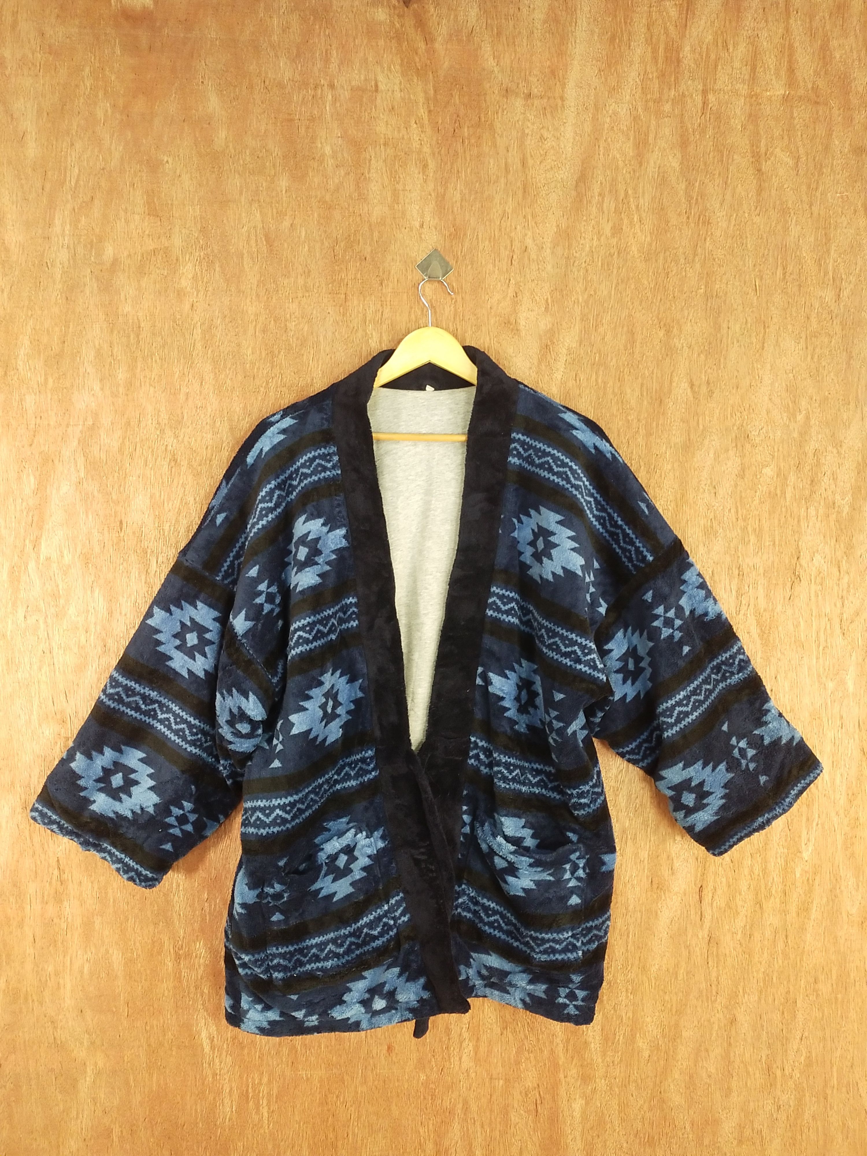 Japanese Brand Japan navajo kimono Blue/black cardigan #S100 Size US XL / EU 56 / 4 - 1 Thumbnail