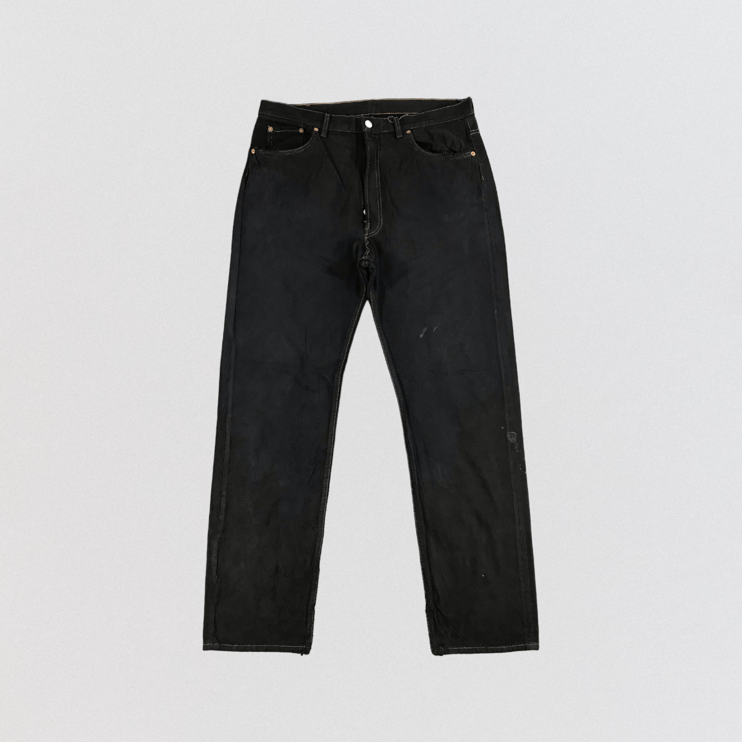 image of 90's Levis 501 Earth Tone Jeans-Jm1535 in Black, Men's (Size 37)