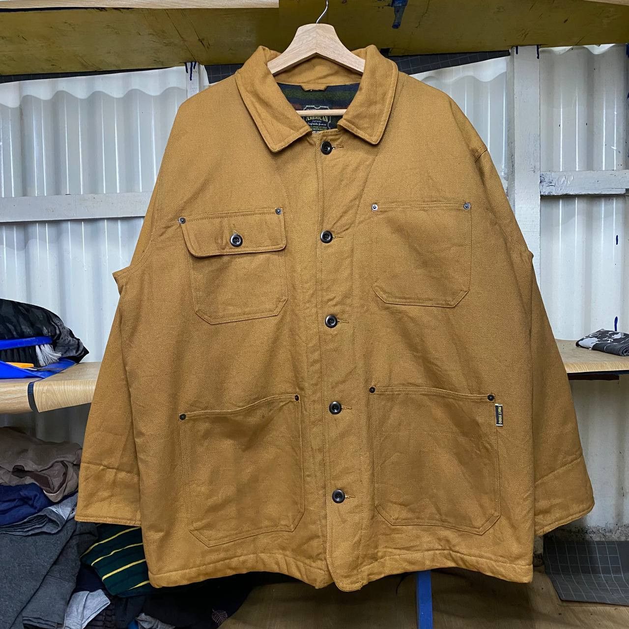 image of Vintage Parct Studio Workwear Chore M/l Jacket in Sand, Men's (Size Medium)