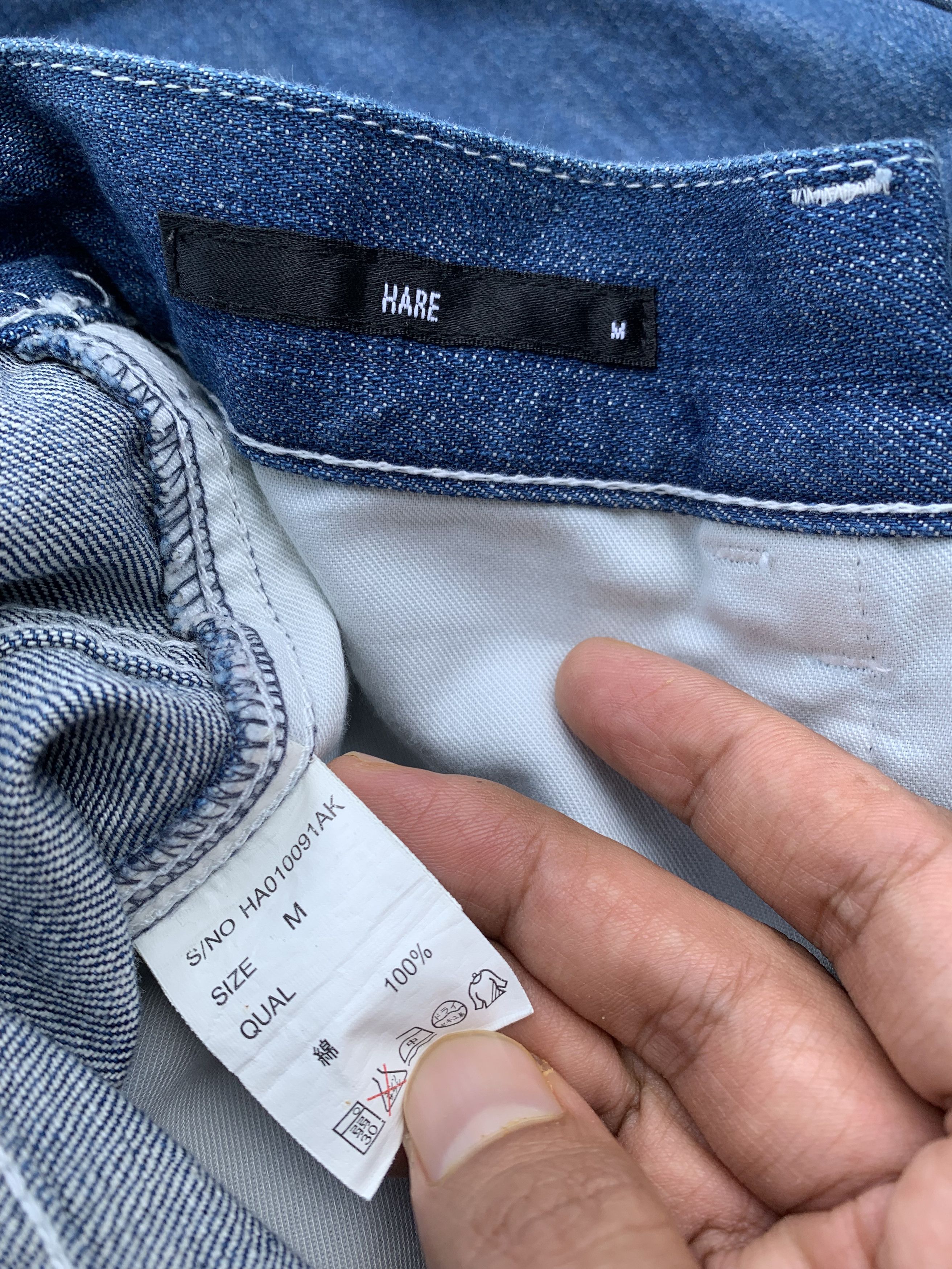 HARE Vintage Hare Drop Crotch Carpenter Denim Sarouel Pants Size US 31 - 12 Thumbnail