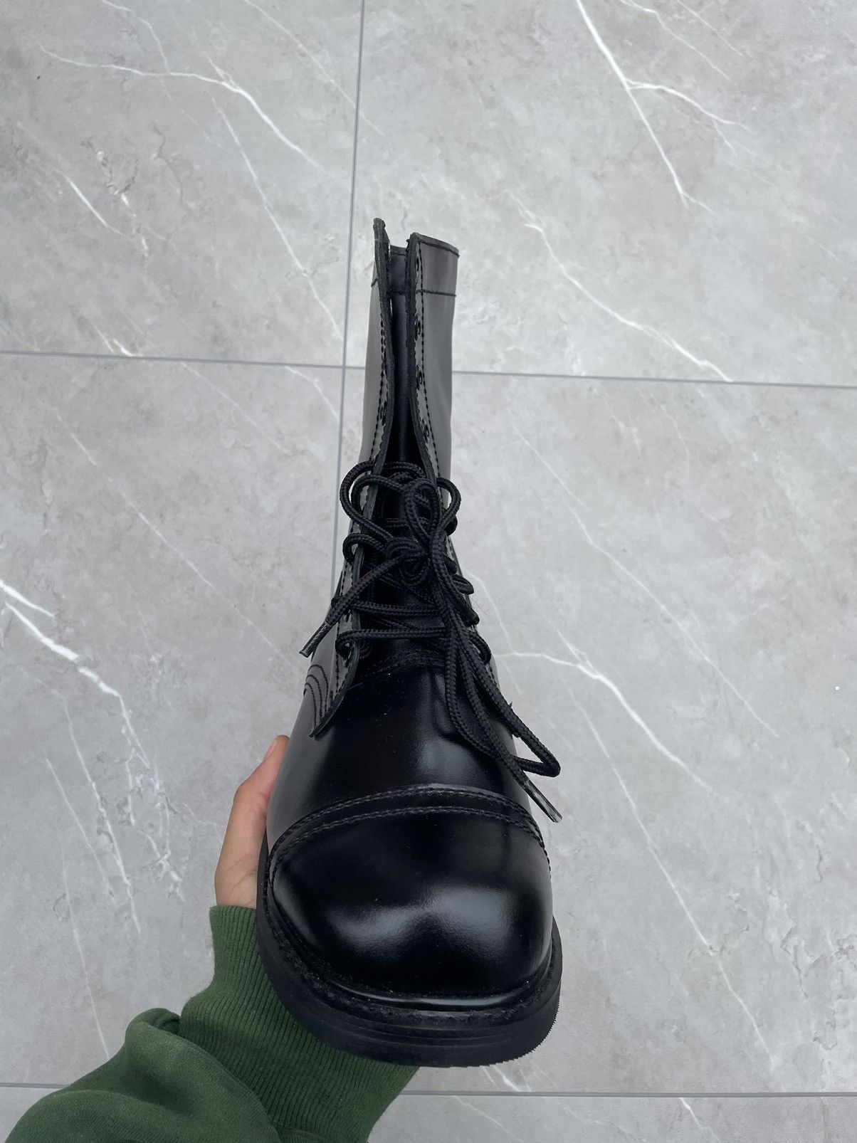 Black Military Leather Combat Boots