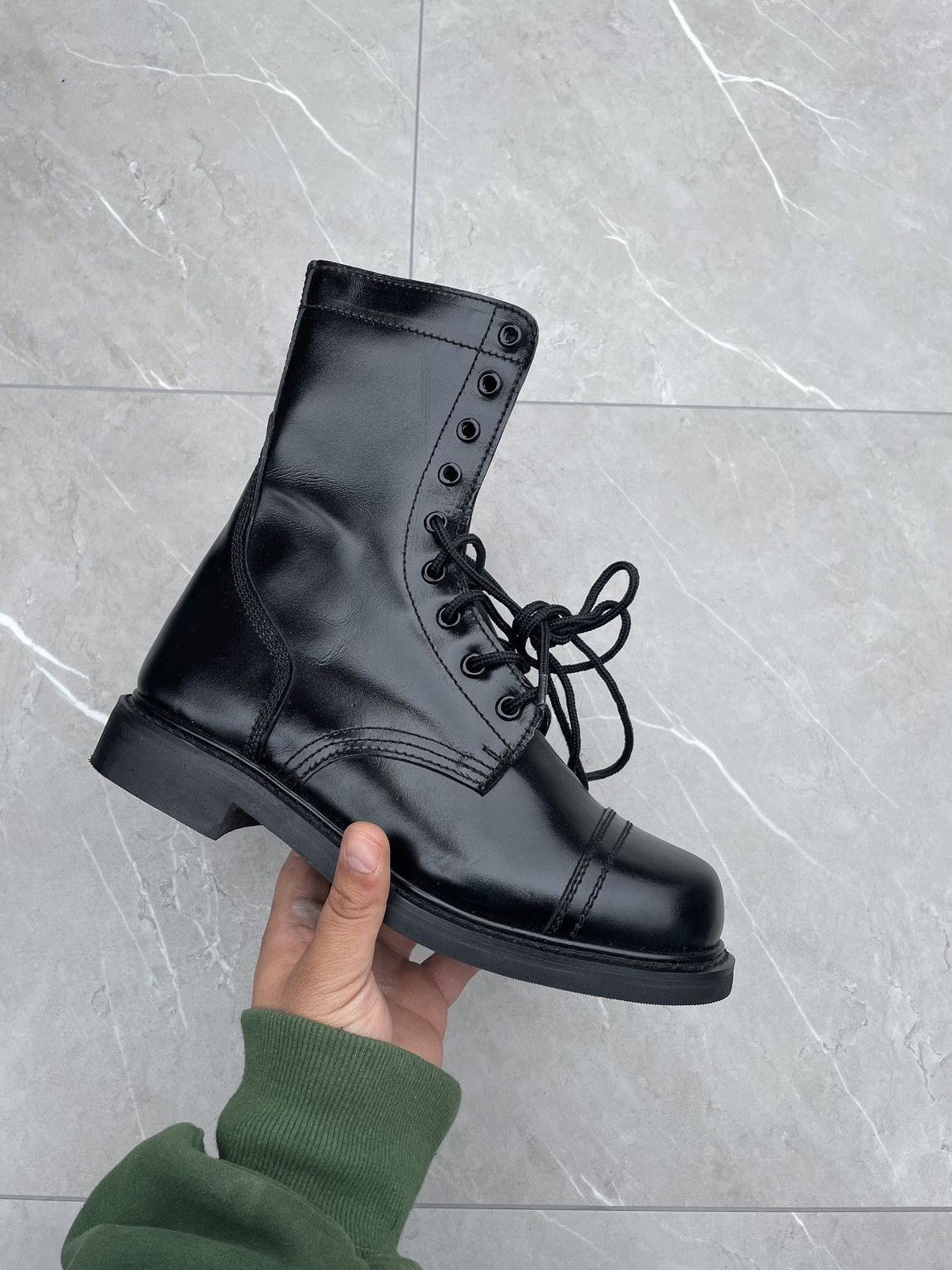 Black Military Leather Combat Boots