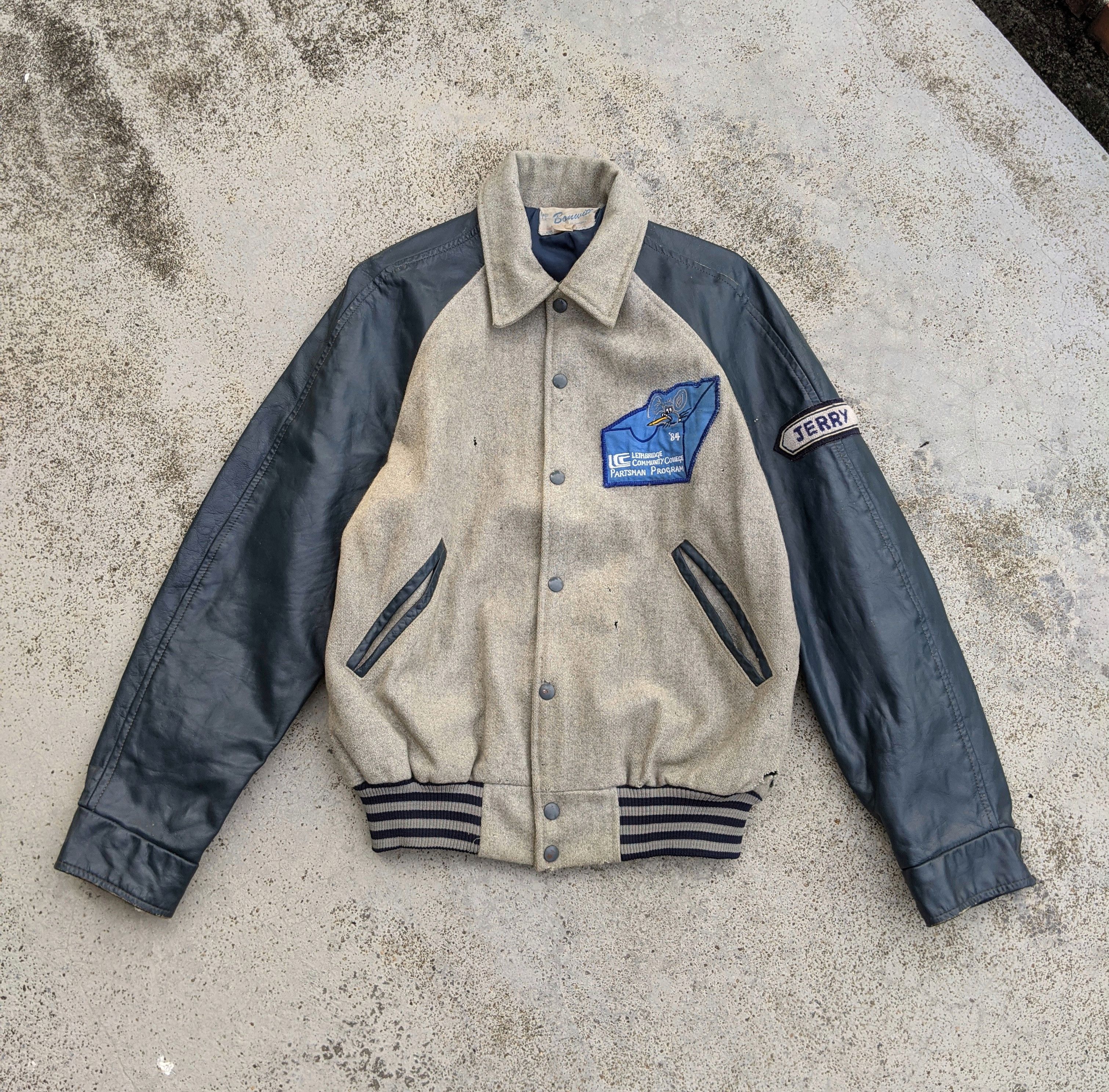 Vintage 1984 Lethbridge Community College Distress Varsity Jacket Size US M / EU 48-50 / 2 - 1 Thumbnail