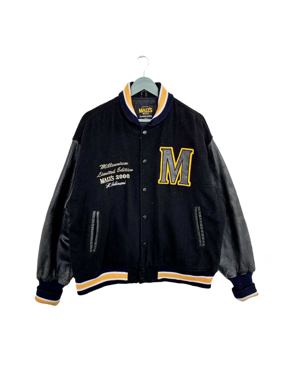 MLB Vintage 2000 Suntory Malt Beer Varsity Jacket Size US L / EU 52-54 / 3 - 1 Thumbnail
