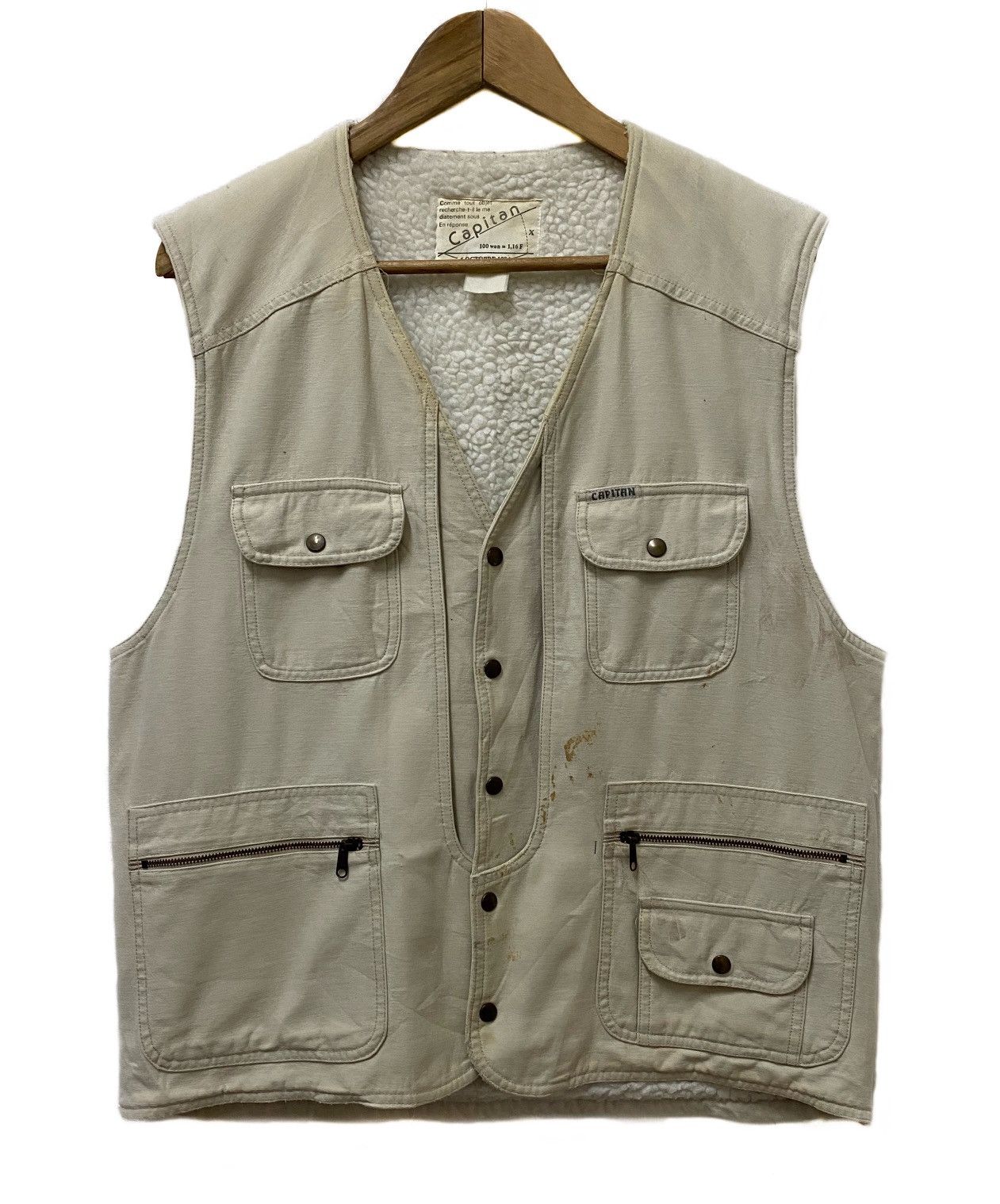 image of Kapital Tactical Utility Multi Pocket Capitan Vests in White, Men's (Size Medium)