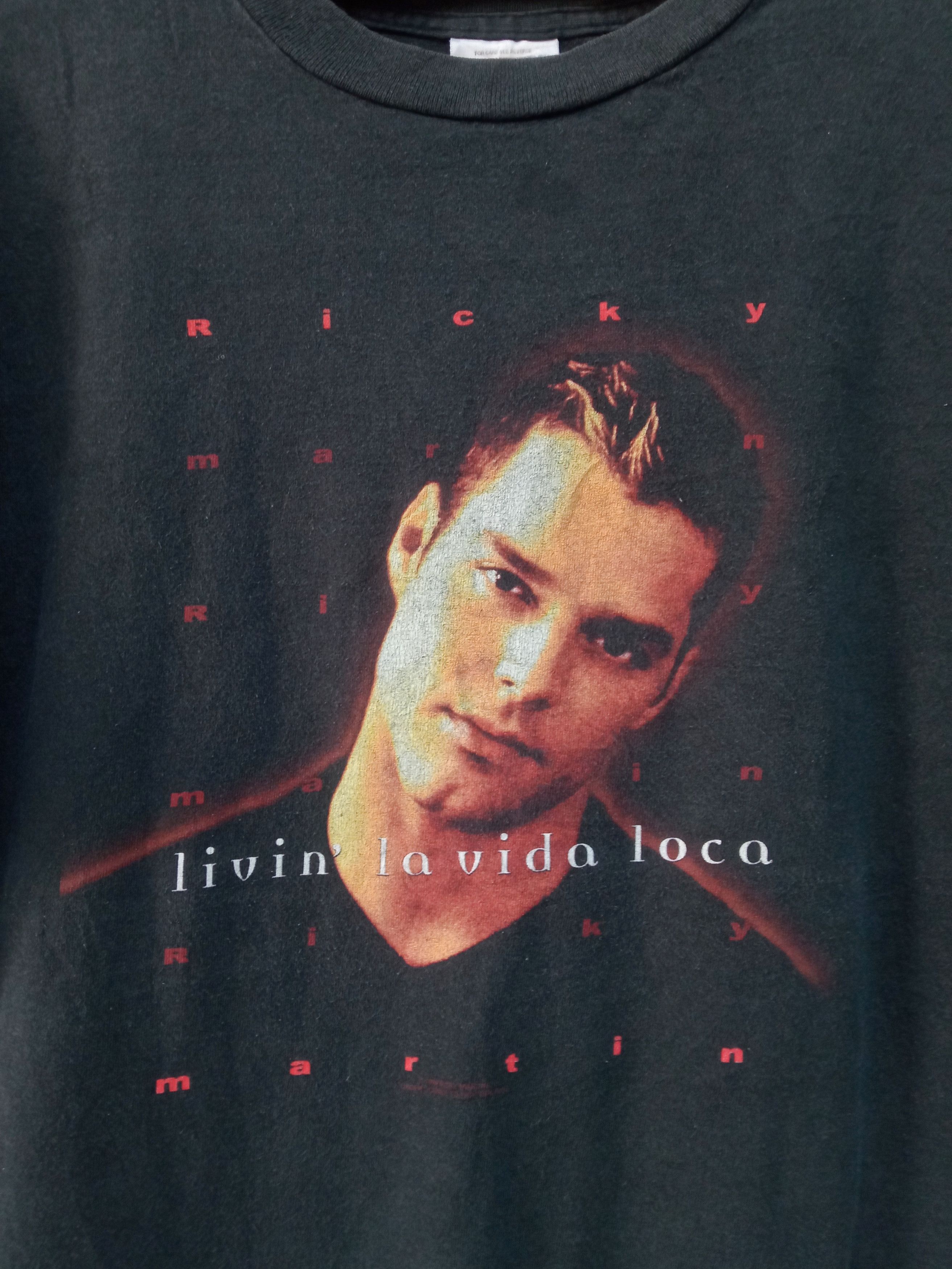 Ricky Martin vintage t shirt black size XL Kids.