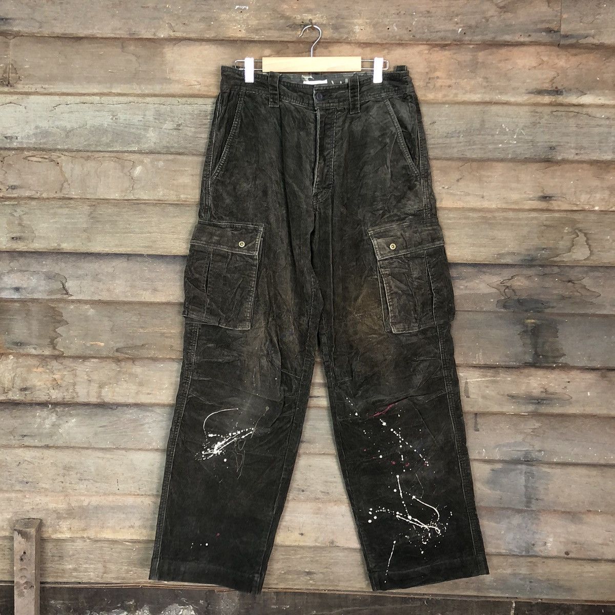 Hypebeast Sunny Claude Brown corduroy painter Cargo Pants #c1018DL Size US 28 / EU 44 - 1 Thumbnail