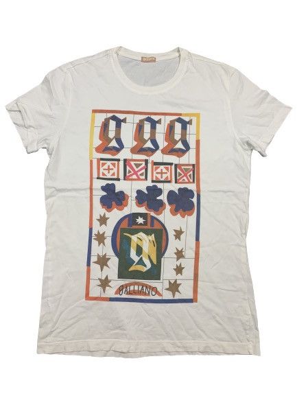 image of John Galliano Spellout Tee in White, Men's (Size Large)