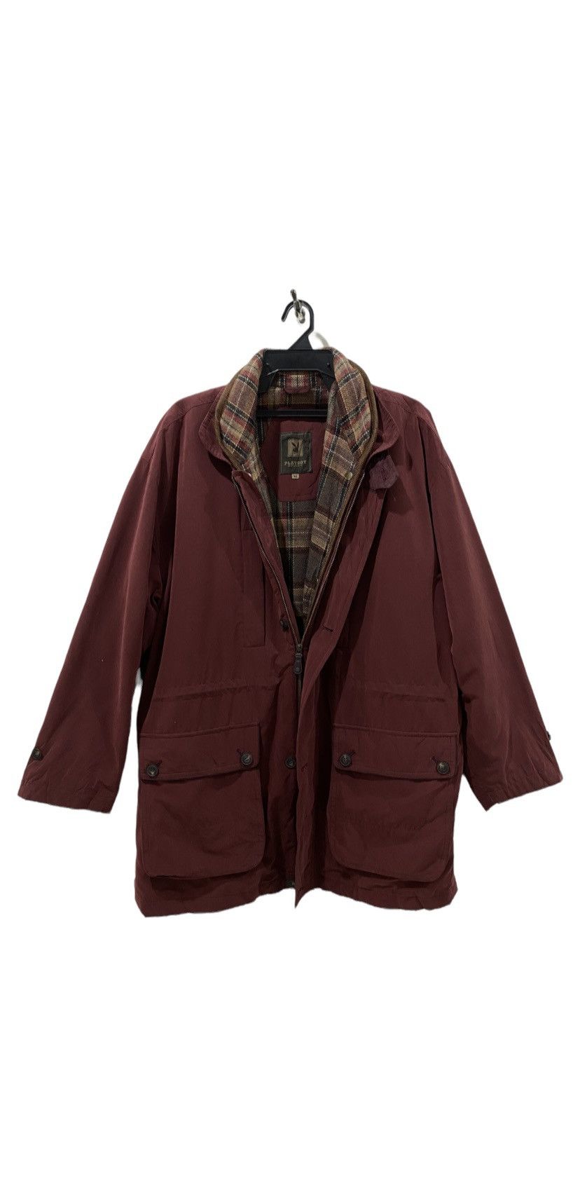 image of Playboy Multipocket Jacket in Burgandy, Men's (Size XL)