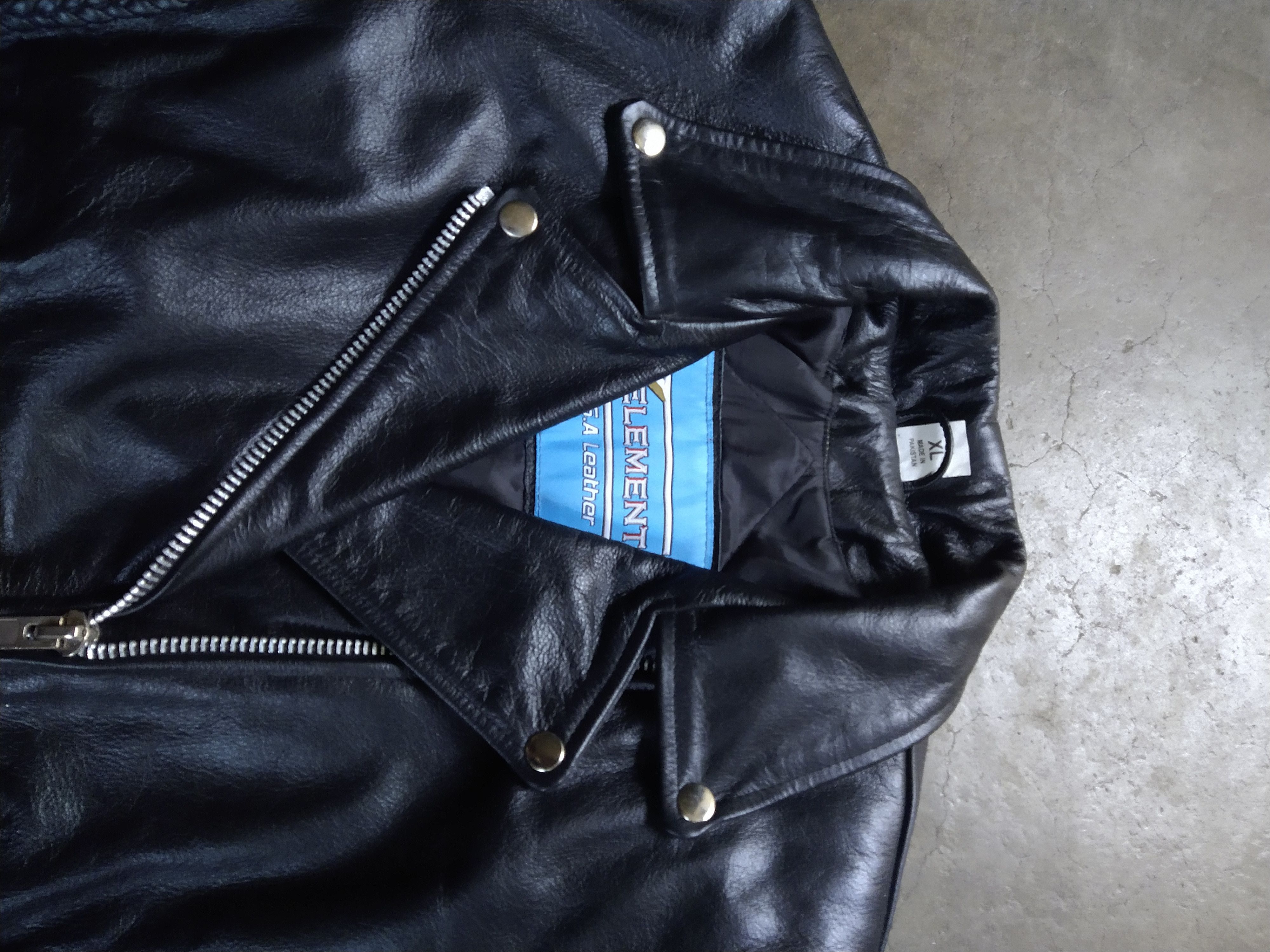 Genuine Leather Leather Motorcycle Jacket Biker XL Black Zip Braided Size US XL / EU 56 / 4 - 2 Thumbnail