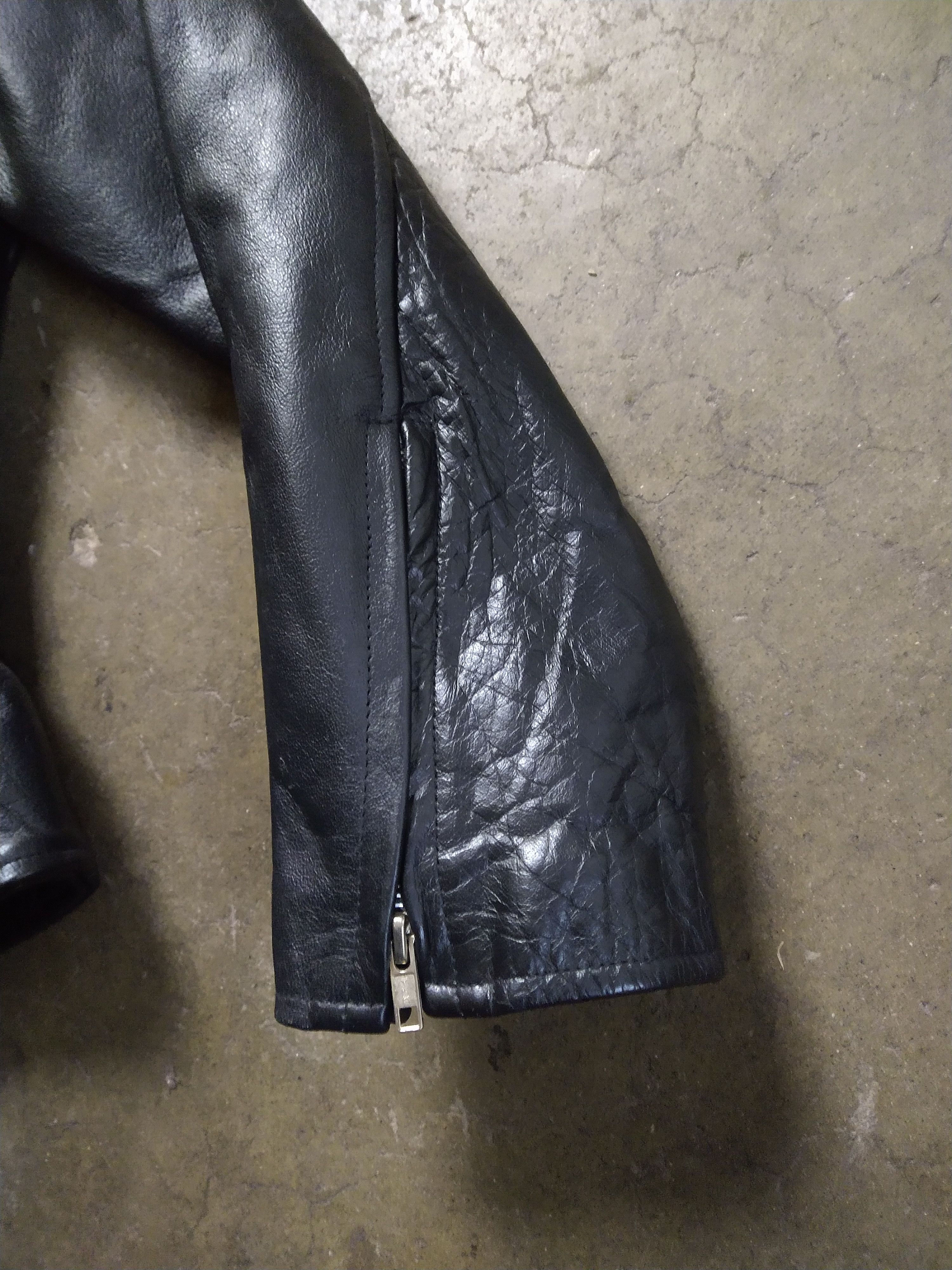 Genuine Leather Leather Motorcycle Jacket Biker XL Black Zip Braided Size US XL / EU 56 / 4 - 10 Thumbnail