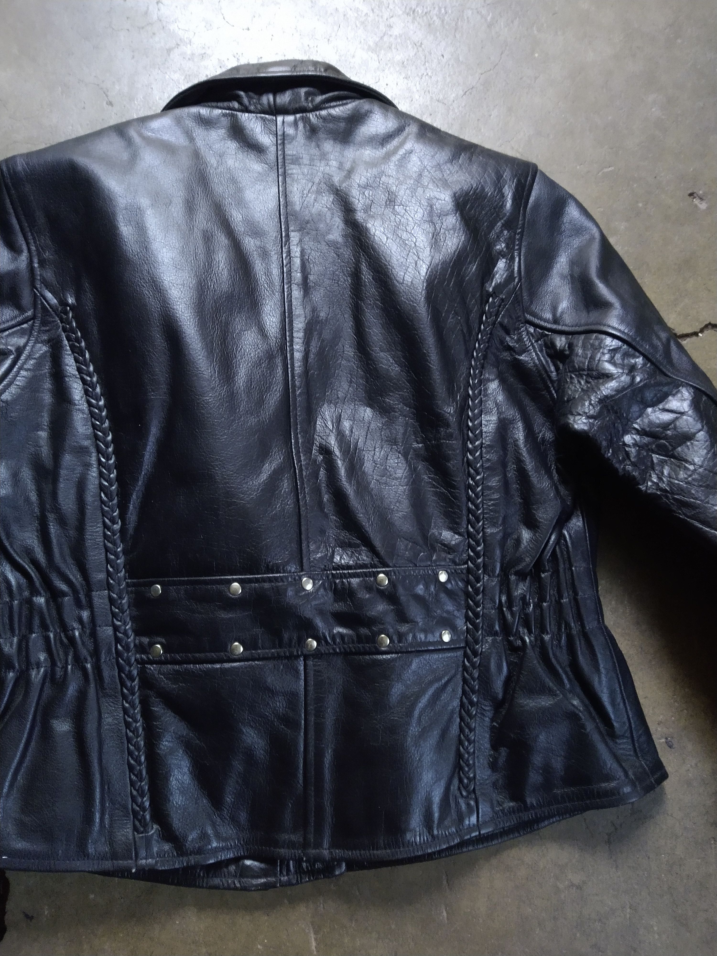 Genuine Leather Leather Motorcycle Jacket Biker XL Black Zip Braided Size US XL / EU 56 / 4 - 12 Thumbnail