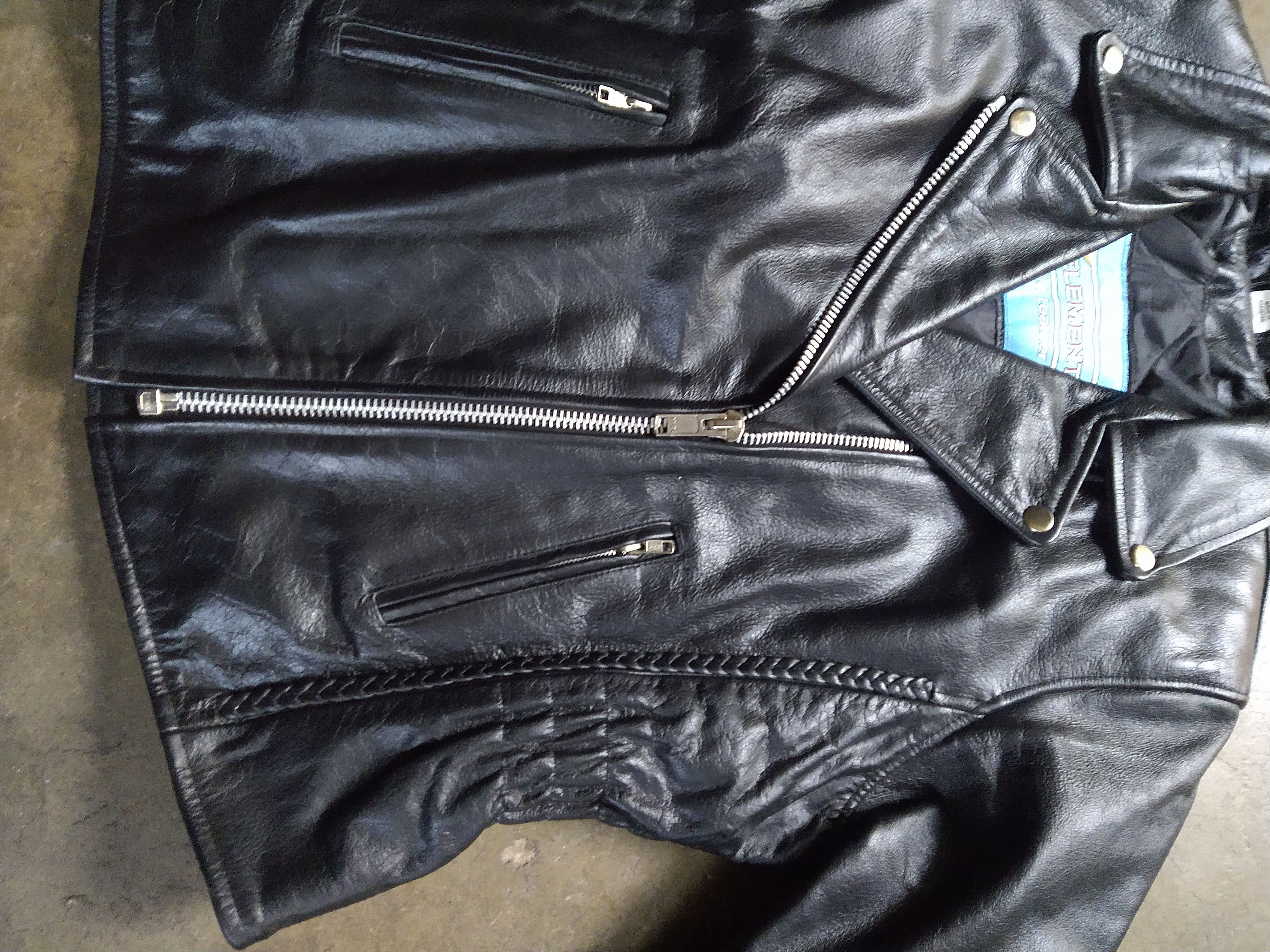 Genuine Leather Leather Motorcycle Jacket Biker XL Black Zip Braided Size US XL / EU 56 / 4 - 3 Thumbnail