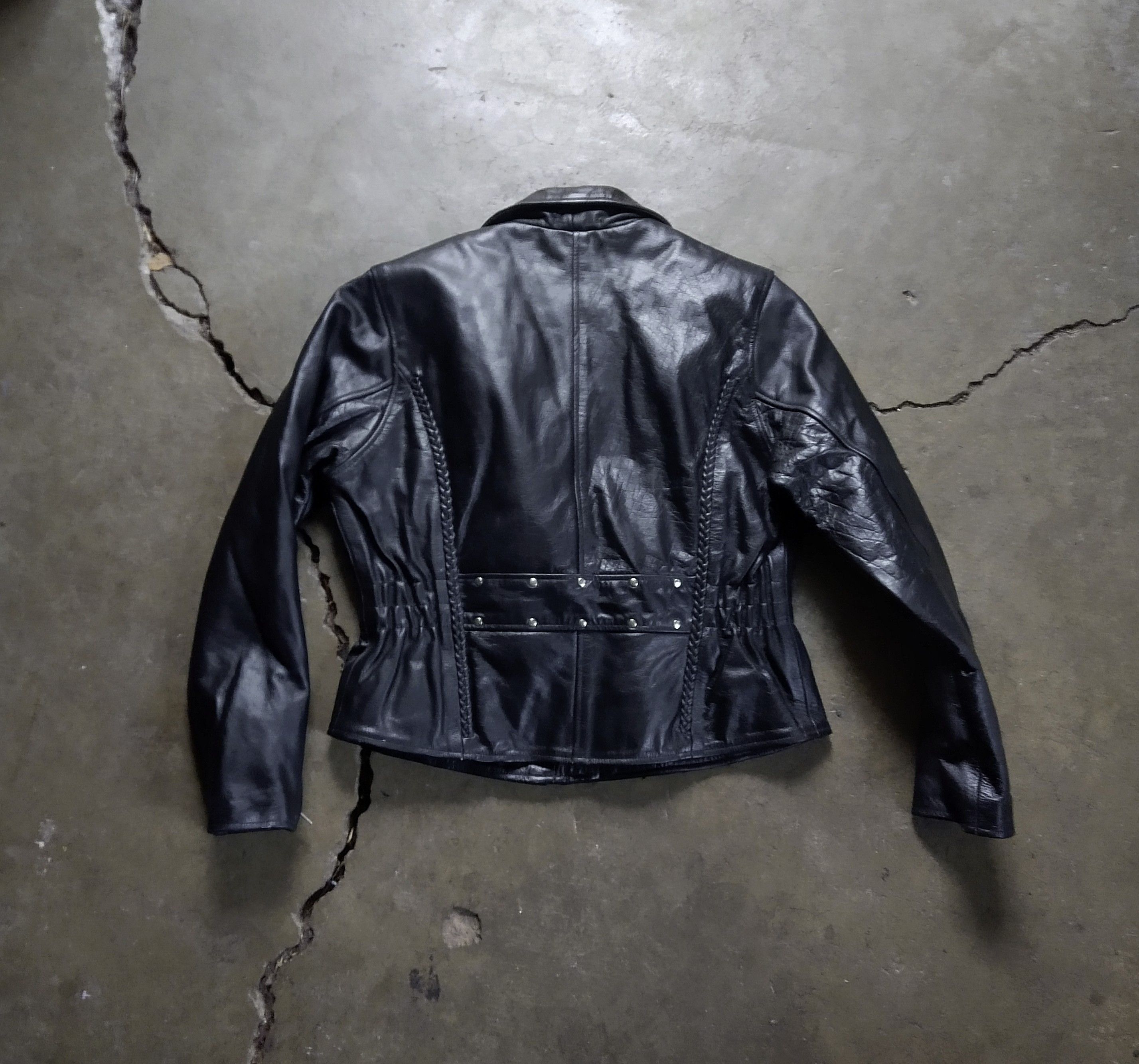 Genuine Leather Leather Motorcycle Jacket Biker XL Black Zip Braided Size US XL / EU 56 / 4 - 11 Thumbnail