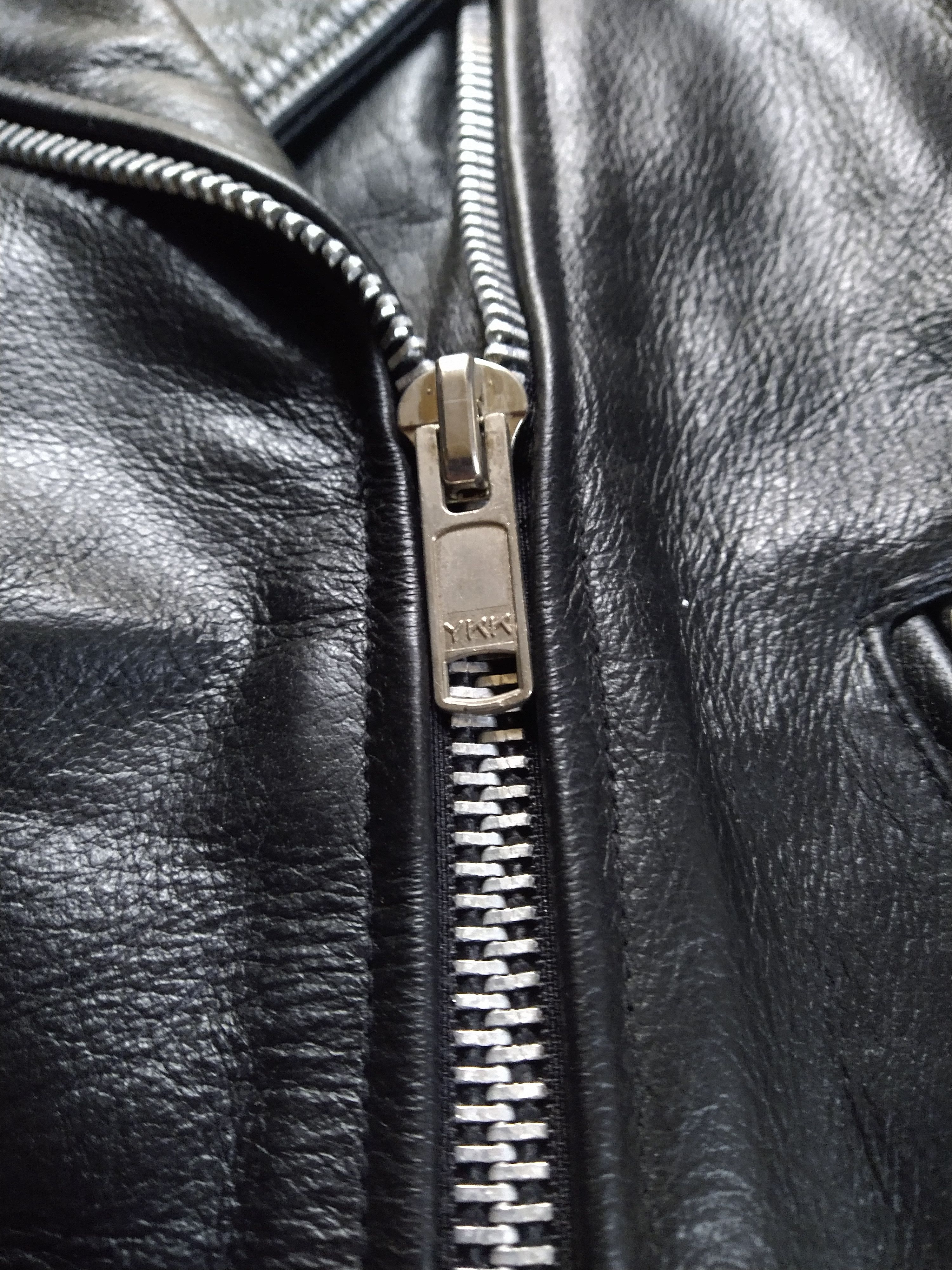 Genuine Leather Leather Motorcycle Jacket Biker XL Black Zip Braided Size US XL / EU 56 / 4 - 6 Thumbnail