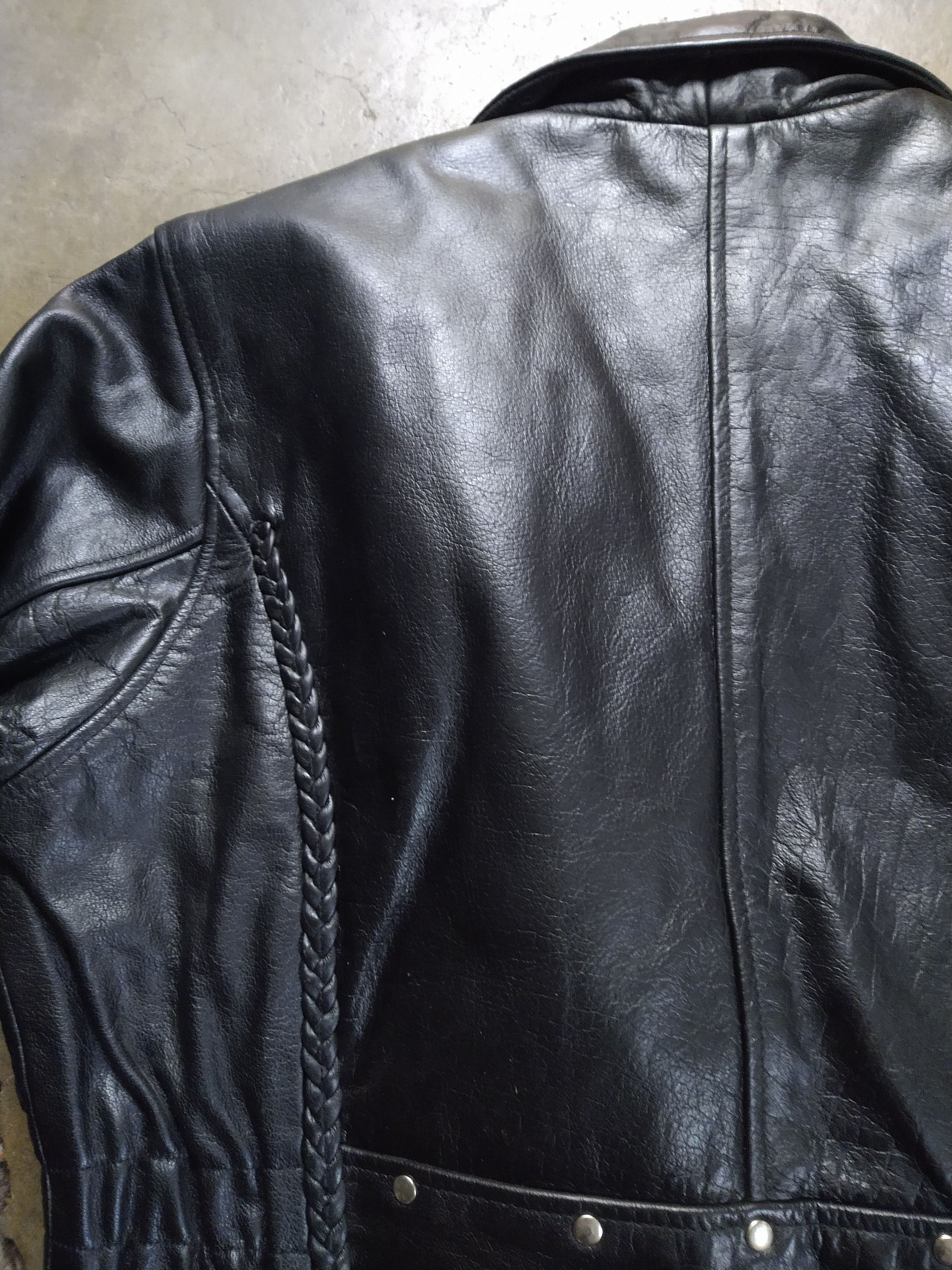 Genuine Leather Leather Motorcycle Jacket Biker XL Black Zip Braided Size US XL / EU 56 / 4 - 14 Thumbnail
