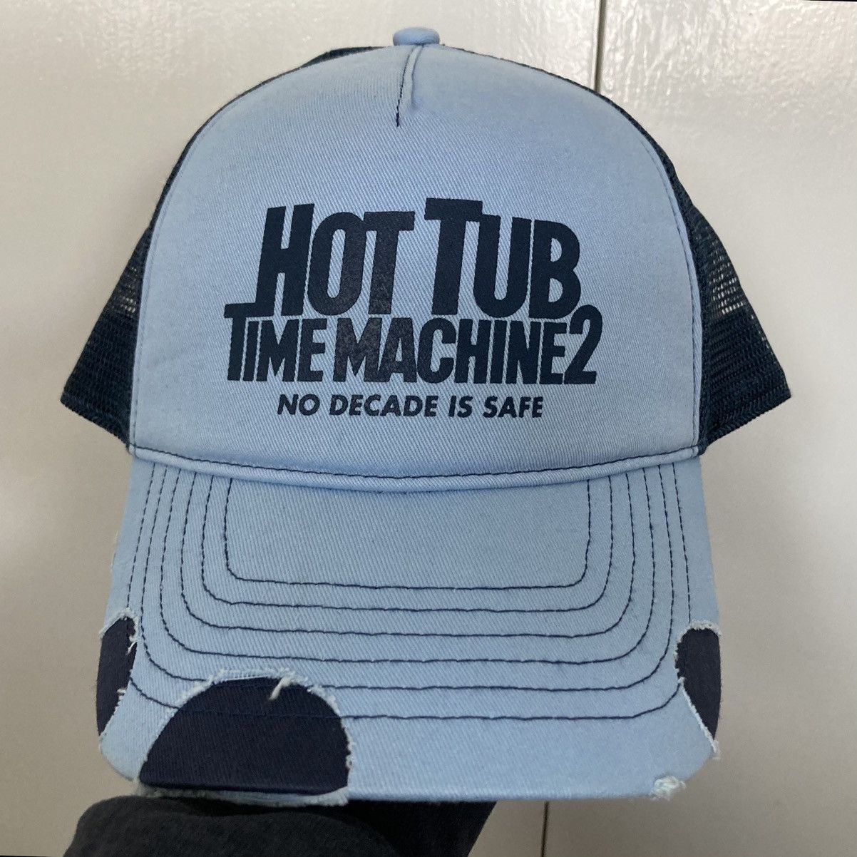 Vintage HOT TUB TIME MACHINE 2 MOVIE TRUCKER HAT CAP 2015 PROMO BLUE Size ONE SIZE - 1 Thumbnail