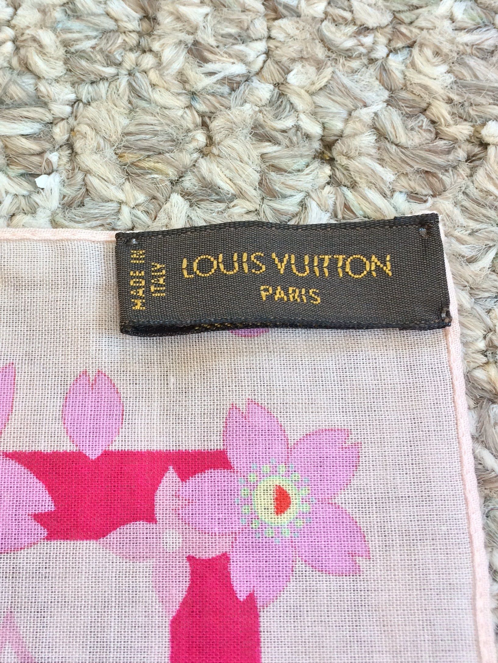 Louis Vuitton × Takashi Murakami NEW Louis Vuitton x Murakami Cosmic Blossom Monogram Scarf Size ONE SIZE - 4 Thumbnail