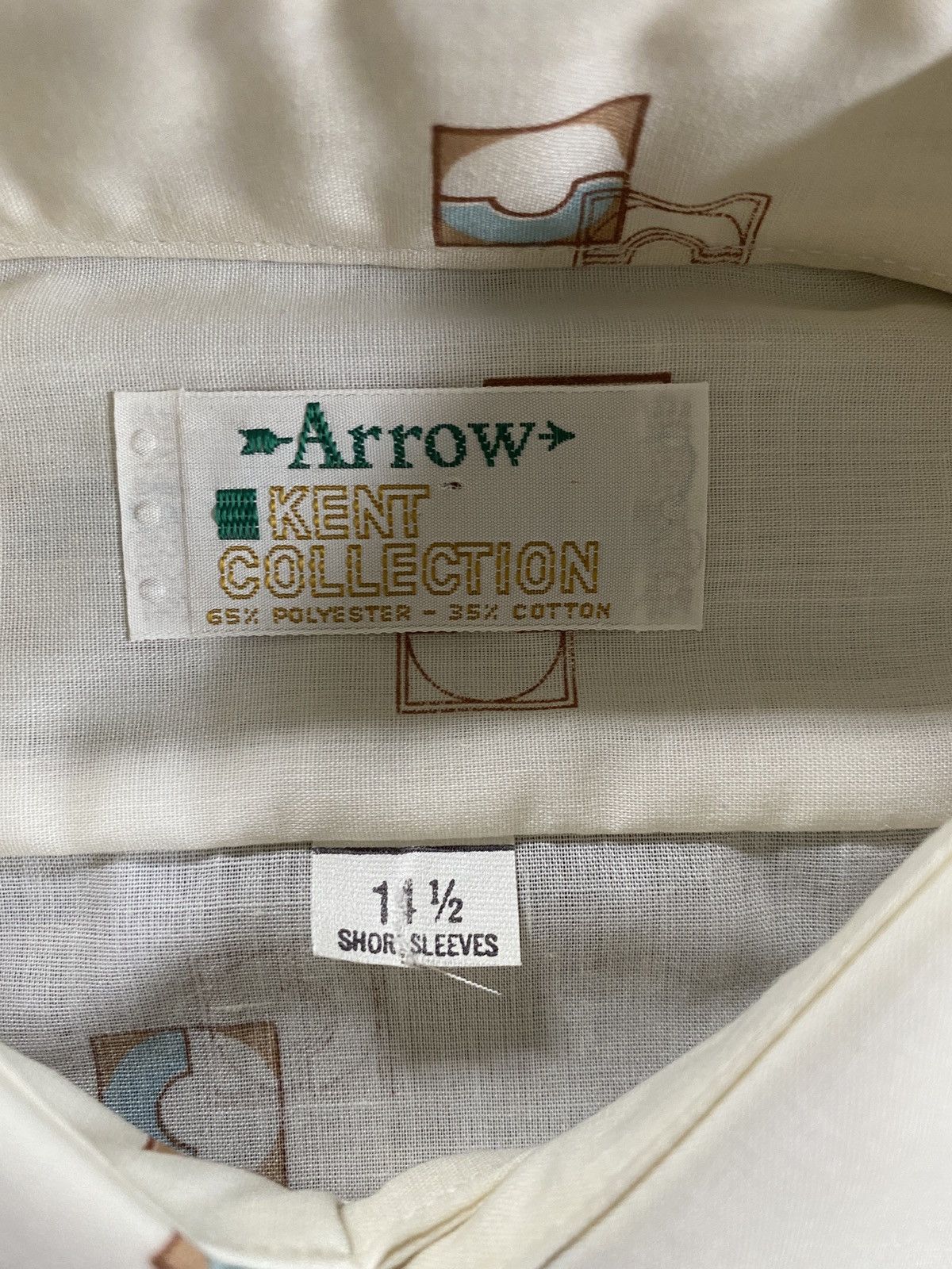 Arrow Vintage 70’s Arrow Textile Pattern Short Sleeve Button Up Size US S / EU 44-46 / 1 - 10 Thumbnail