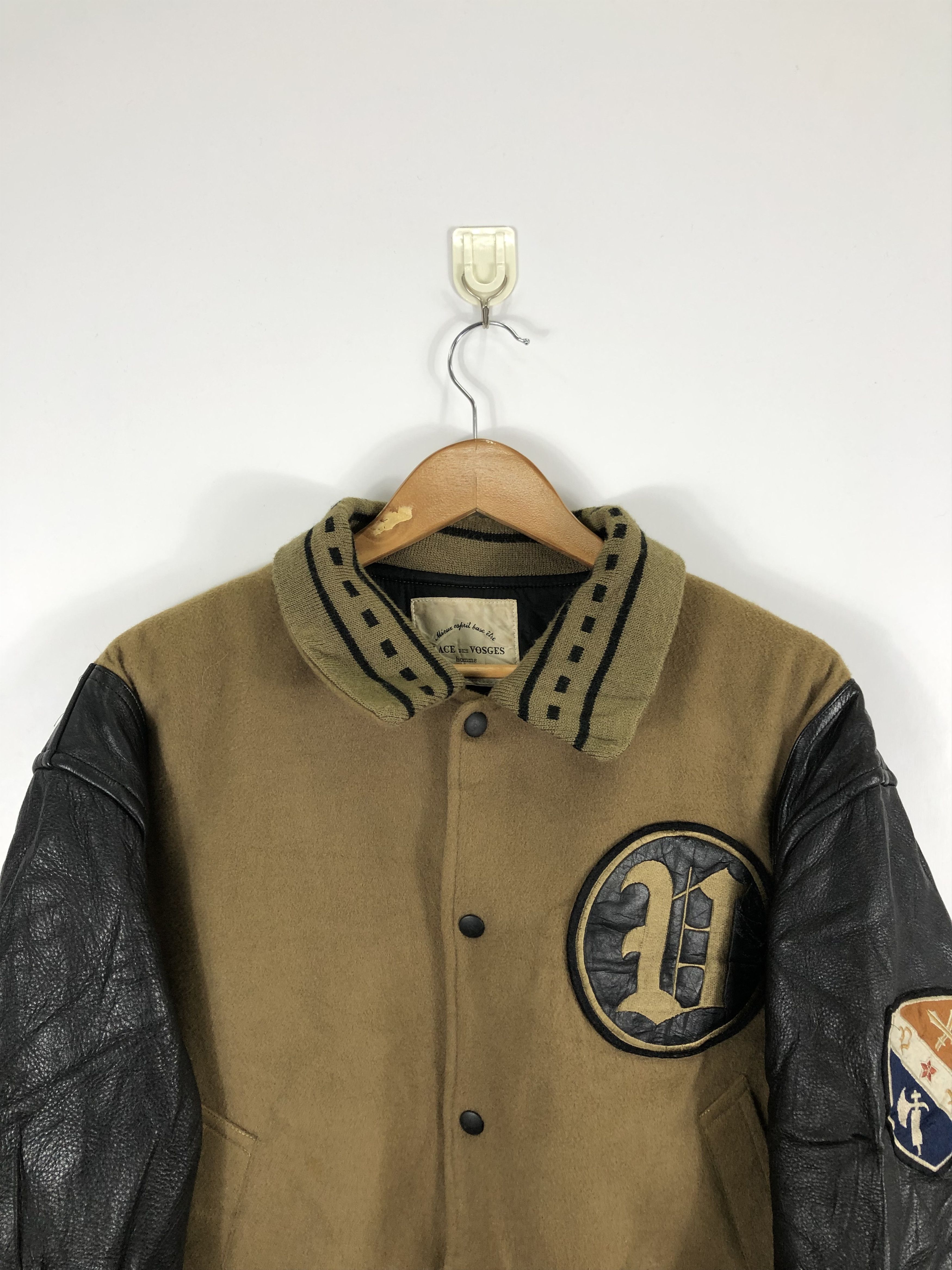 Designer Vintage 80s Place Des Vosges Varsity Leather Sleeve V0241 Size US L / EU 52-54 / 3 - 2 Thumbnail