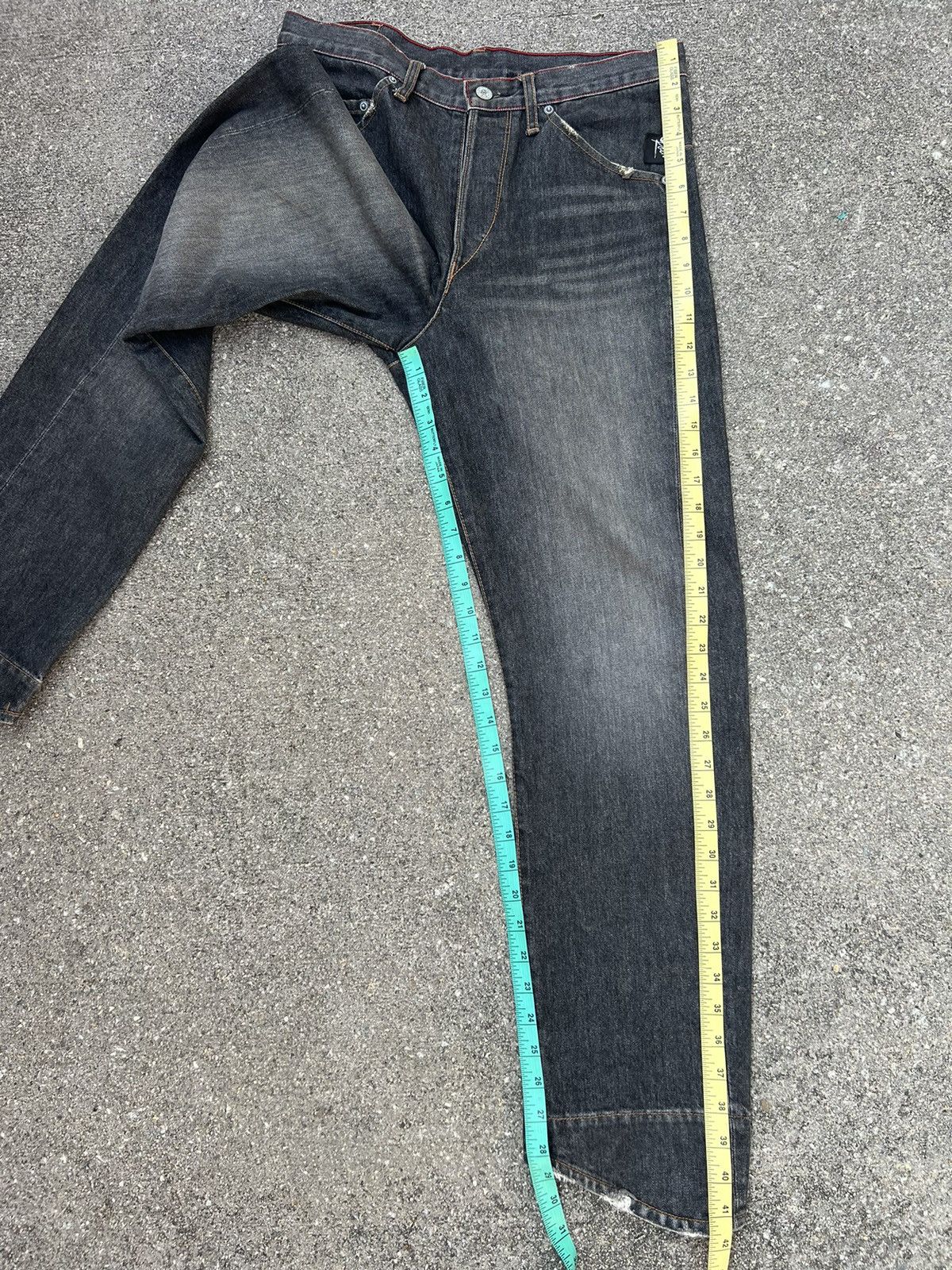 roarguns Vintage 90s Hiromu ROEN Japan Fade Denim Distressed Jeans Size US 30 / EU 46 - 4 Thumbnail