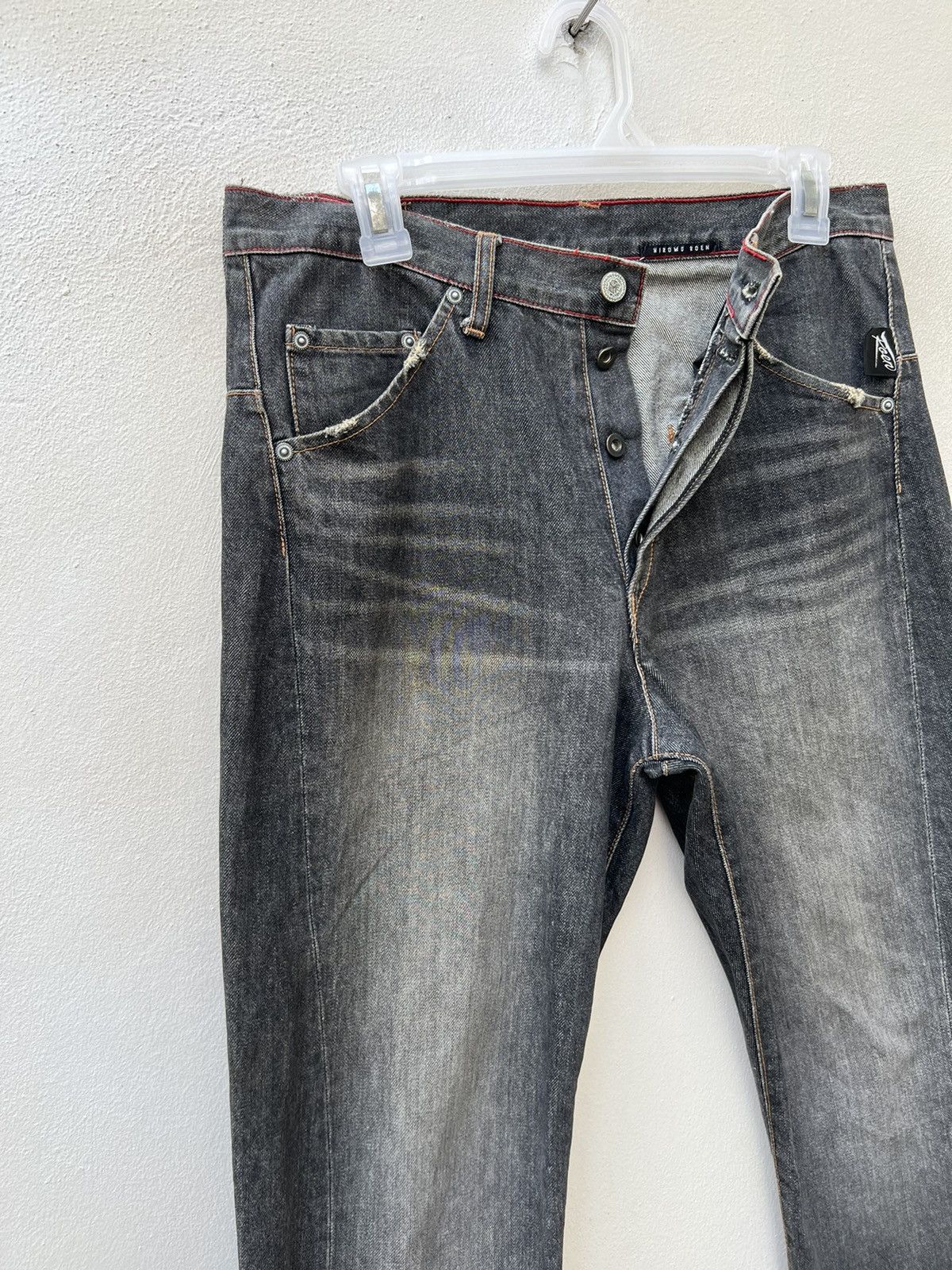 roarguns Vintage 90s Hiromu ROEN Japan Fade Denim Distressed Jeans Size US 30 / EU 46 - 7 Thumbnail