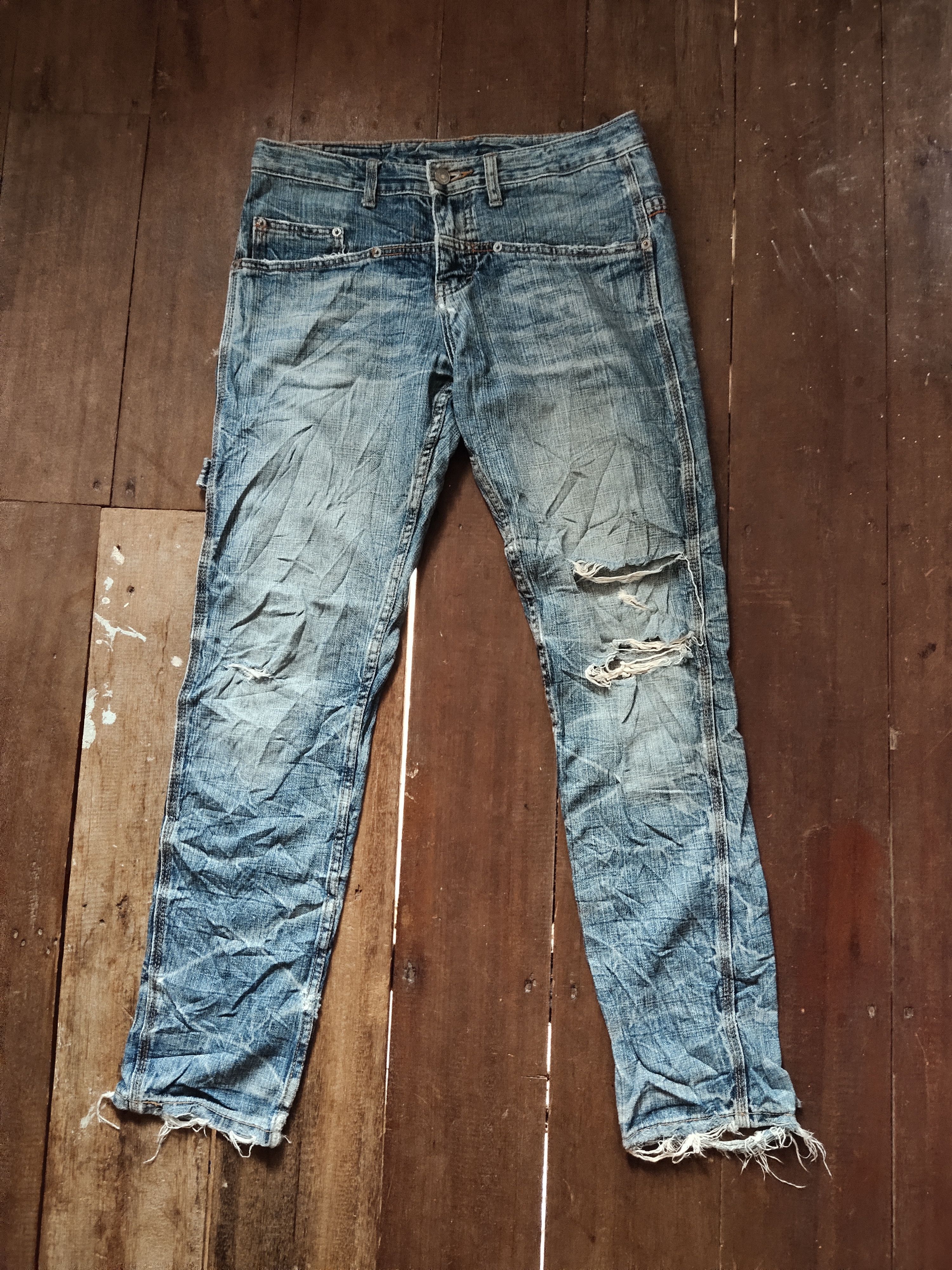 Japanese Brand × Jean Rare M2368 jeans japanese brand distressed denim Size 31" - 1 Thumbnail