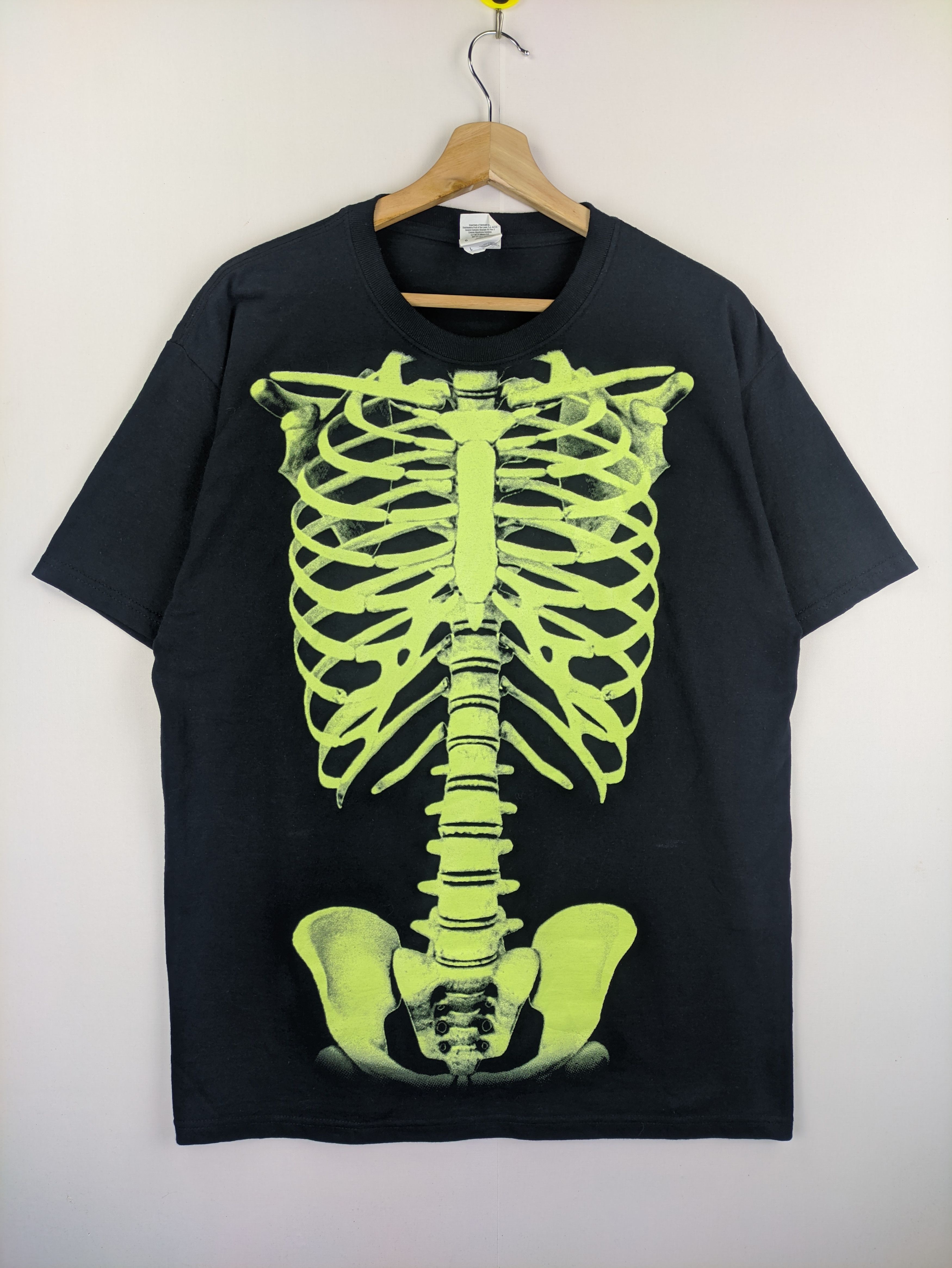Jerzees Steals🔥T Shirt Skeleton Ribs Kapital Style Glow in the Dark Size US L / EU 52-54 / 3 - 1 Thumbnail