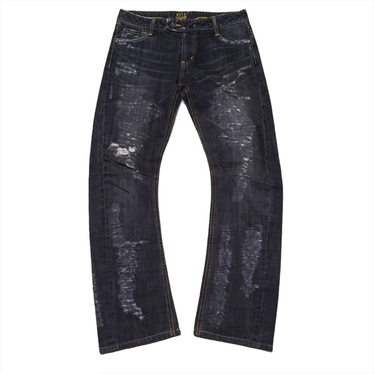Japanese Brand Japanese Brand 8010 Gekko Distressed Style Denim Pants Size US 30 / EU 46 - 1 Thumbnail