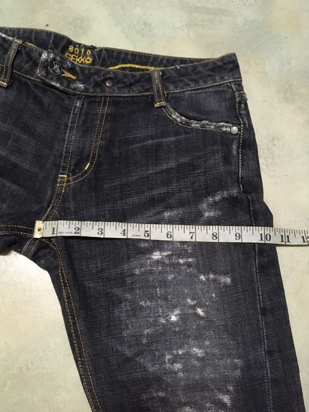 Japanese Brand Japanese Brand 8010 Gekko Distressed Style Denim Pants Size US 30 / EU 46 - 14 Thumbnail