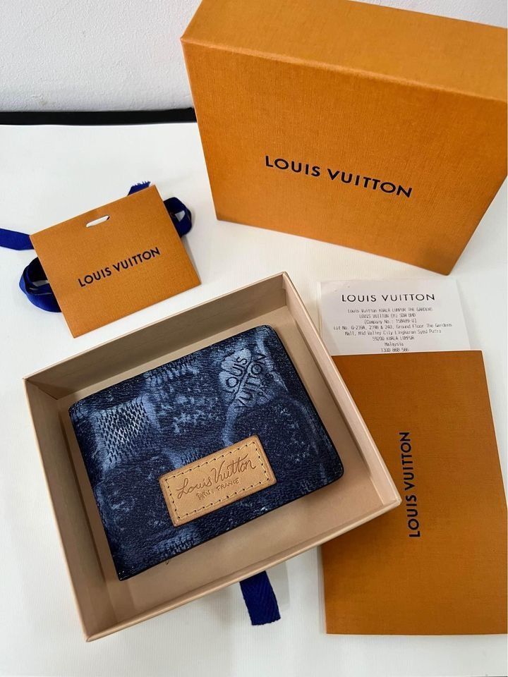 Louis Vuitton Multiple Wallet Damier Salt Marine in Coated Canvas
