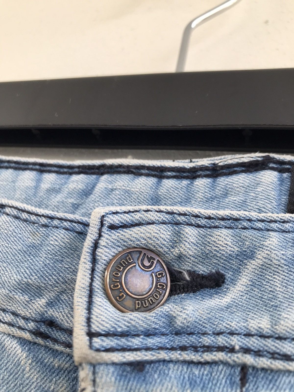 Japanese Brand Distressed G.ground trashed stretchable denim Size US 31 - 11 Thumbnail