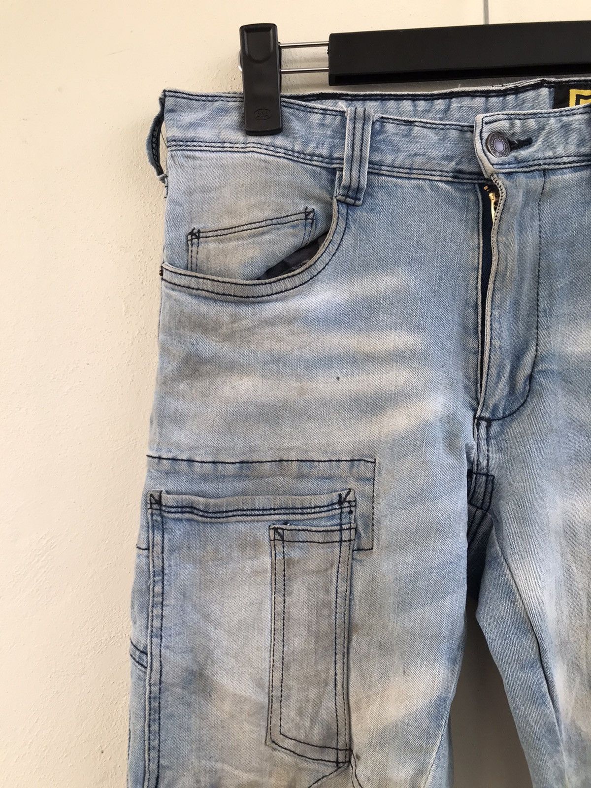Japanese Brand Distressed G.ground trashed stretchable denim Size US 31 - 4 Thumbnail