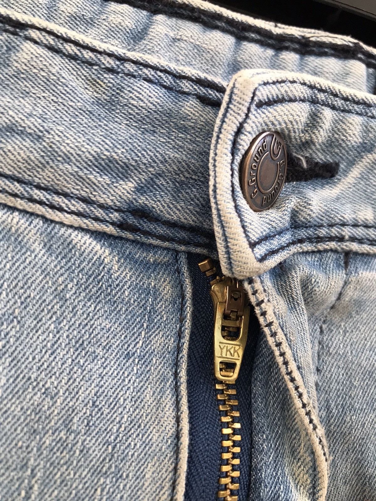 Japanese Brand Distressed G.ground trashed stretchable denim Size US 31 - 12 Thumbnail