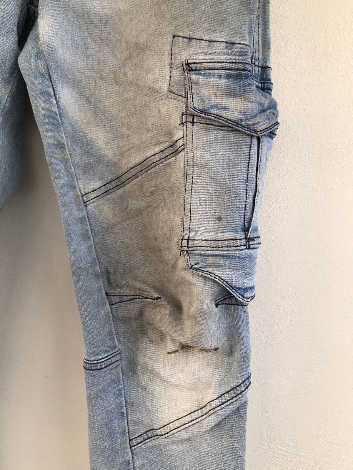 Japanese Brand Distressed G.ground trashed stretchable denim Size US 31 - 10 Thumbnail