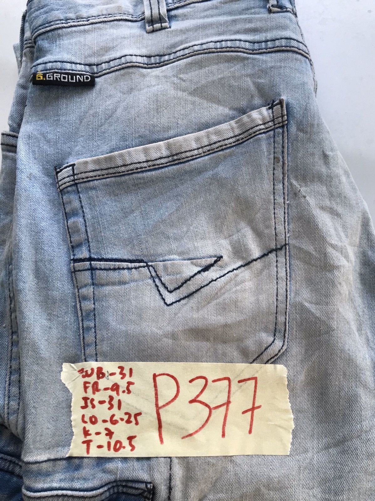 Japanese Brand Distressed G.ground trashed stretchable denim Size US 31 - 25 Thumbnail