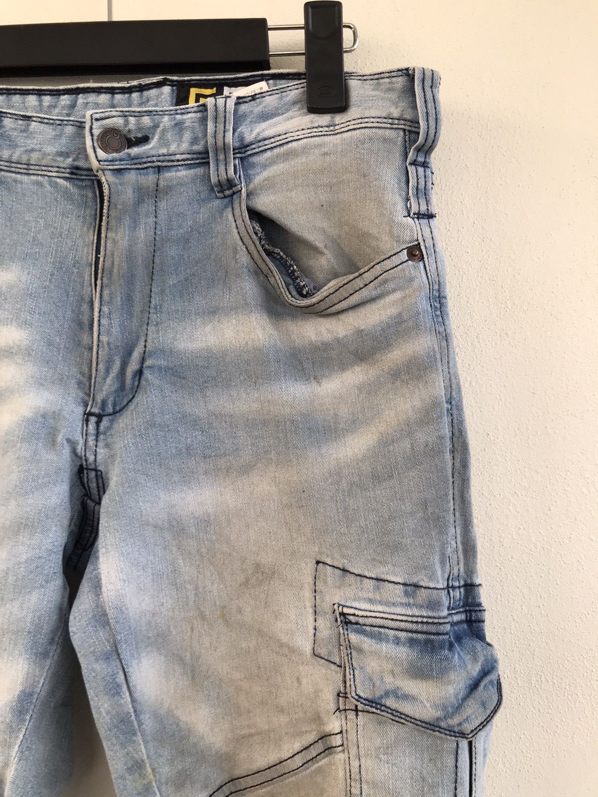 Japanese Brand Distressed G.ground trashed stretchable denim Size US 31 - 5 Thumbnail