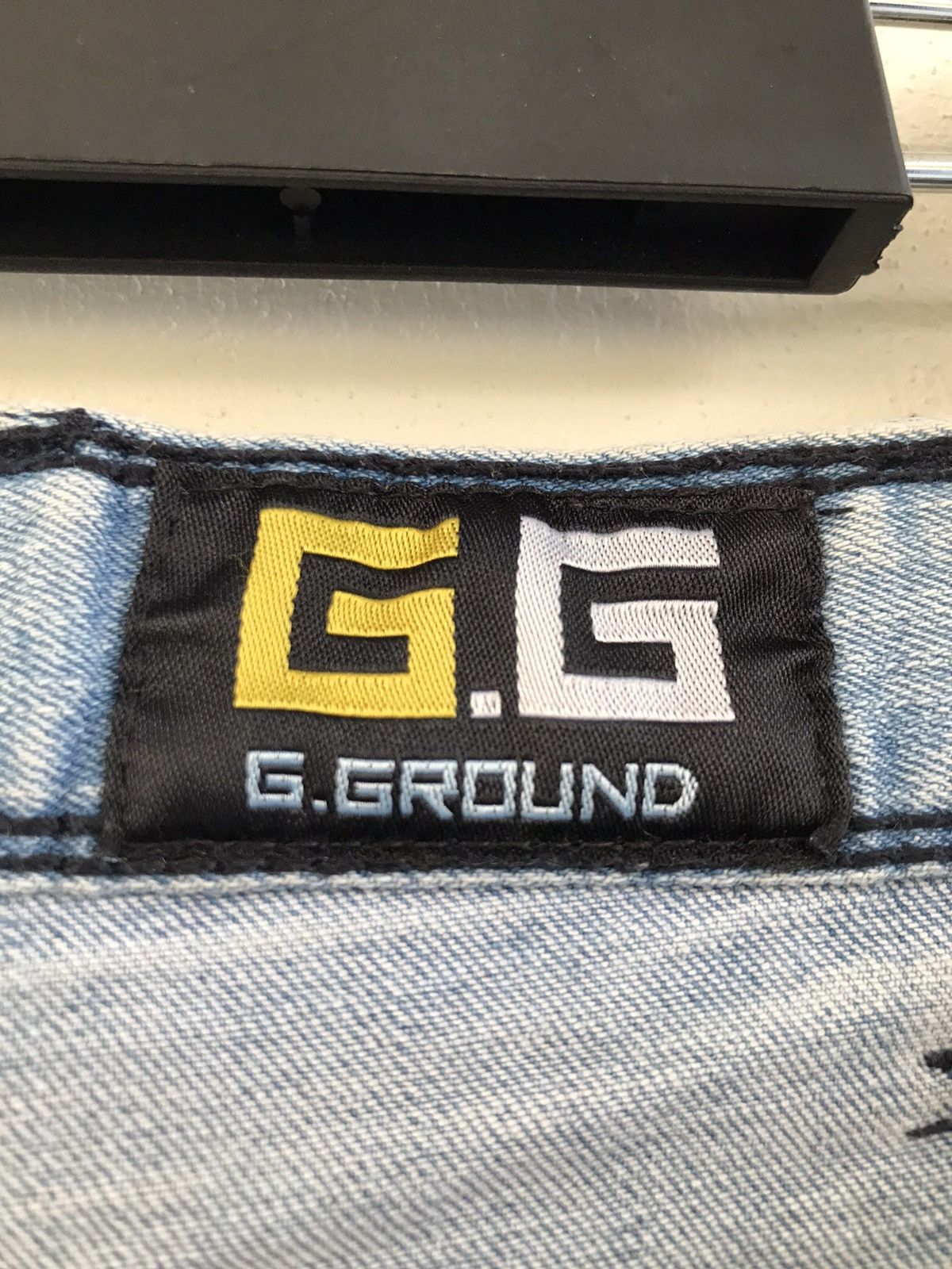 Japanese Brand Distressed G.ground trashed stretchable denim Size US 31 - 21 Thumbnail