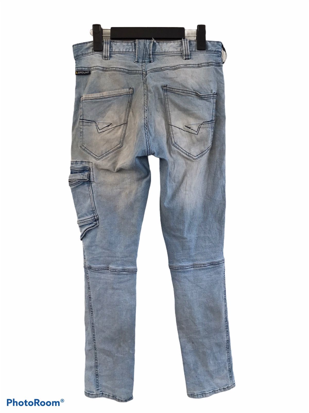 Japanese Brand Distressed G.ground trashed stretchable denim Size US 31 - 13 Thumbnail