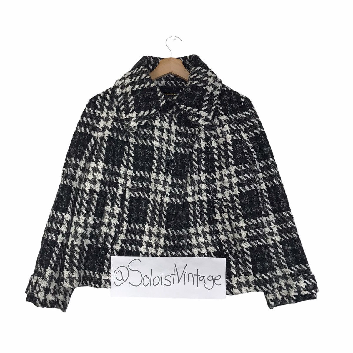Vintage TRAMONTANA Japanese Brand Check Wool Coat Jacket Size US M / EU 48-50 / 2 - 1 Thumbnail