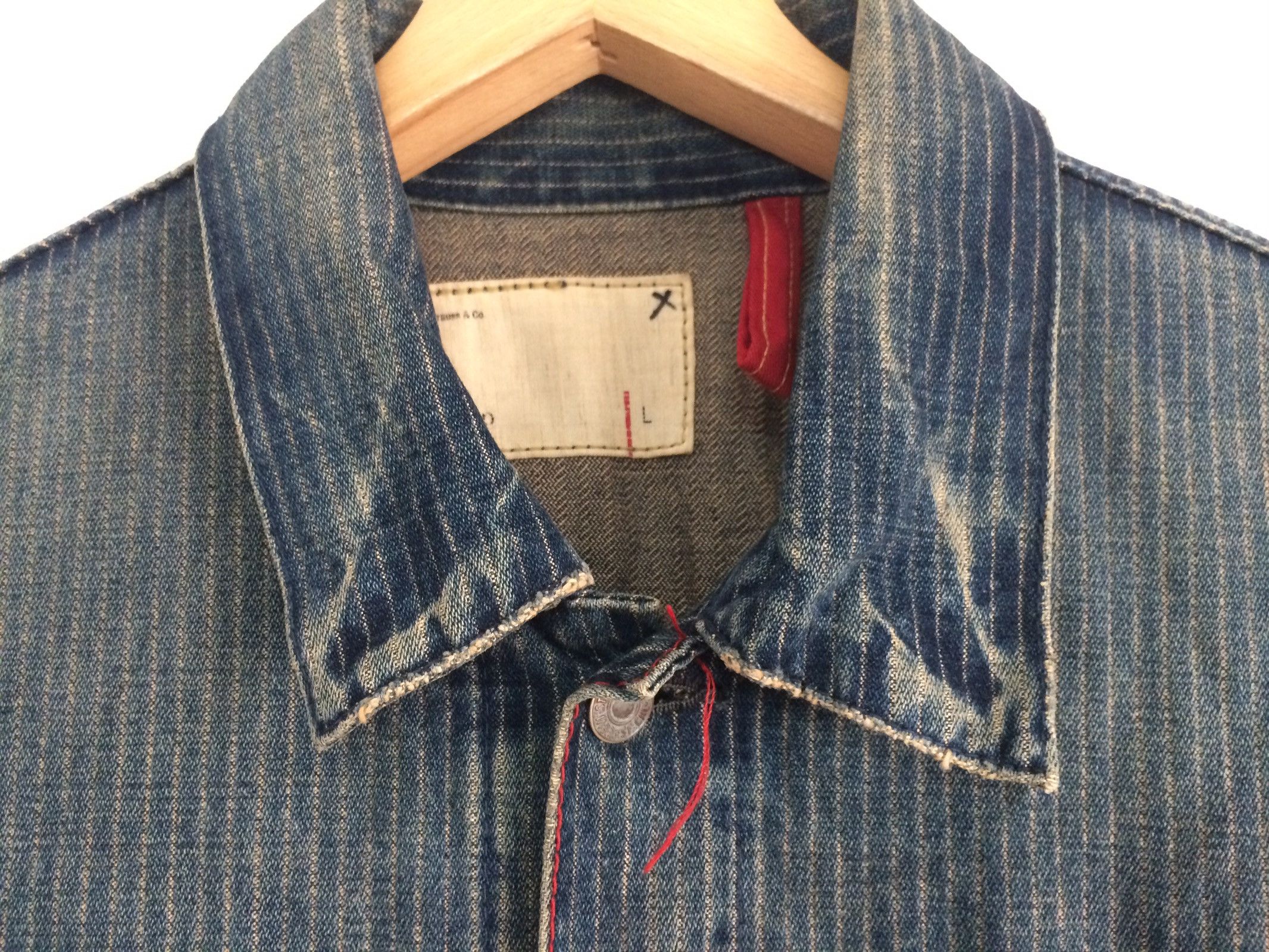 Levi's × Levi's Vintage Clothing × Vintage 🔥🔥Vtg Levi's Redloop Wabash Hickory Denim Trucker Jacket Size US L / EU 52-54 / 3 - 4 Thumbnail