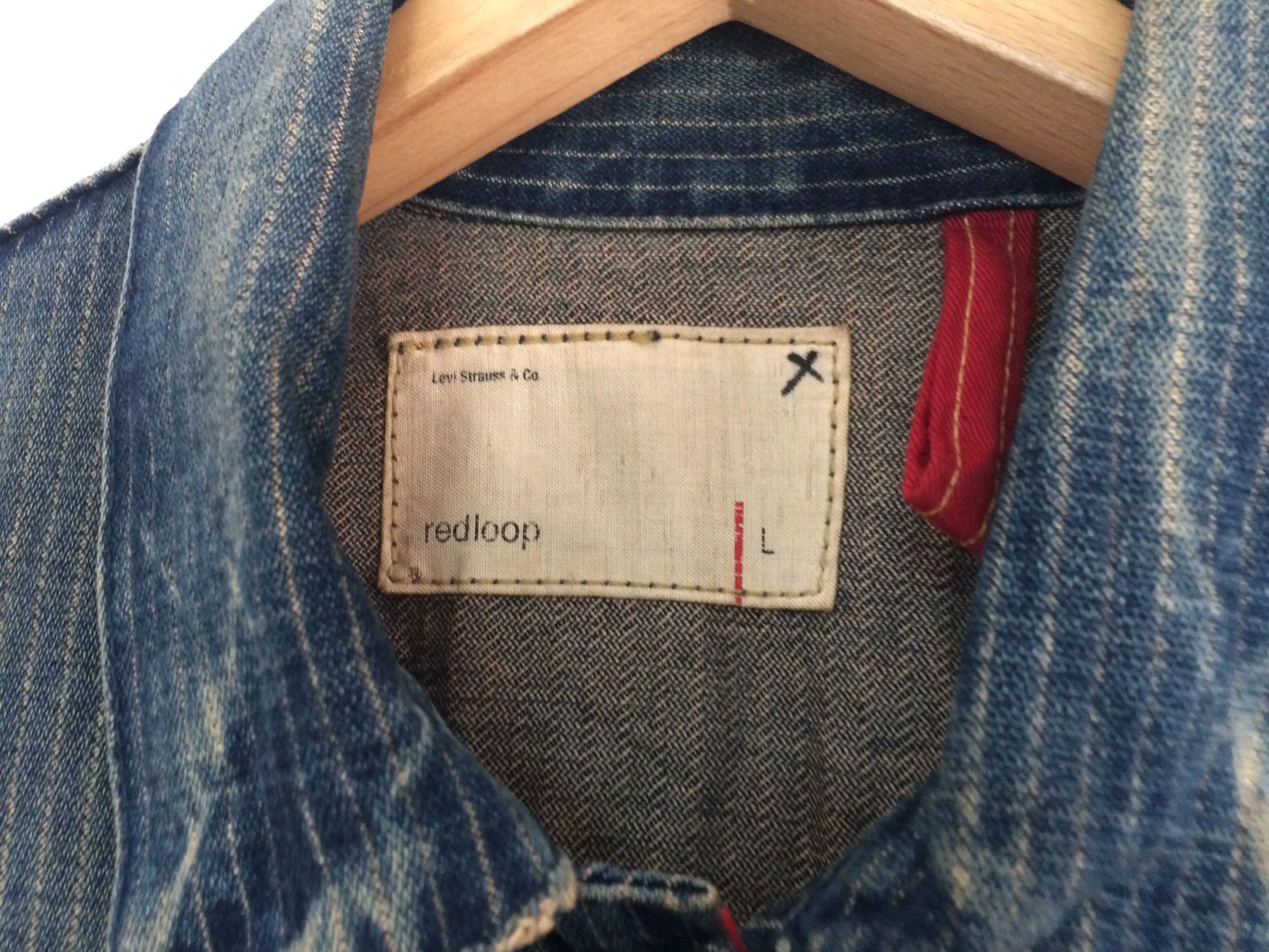 Levi's × Levi's Vintage Clothing × Vintage 🔥🔥Vtg Levi's Redloop Wabash Hickory Denim Trucker Jacket Size US L / EU 52-54 / 3 - 5 Thumbnail