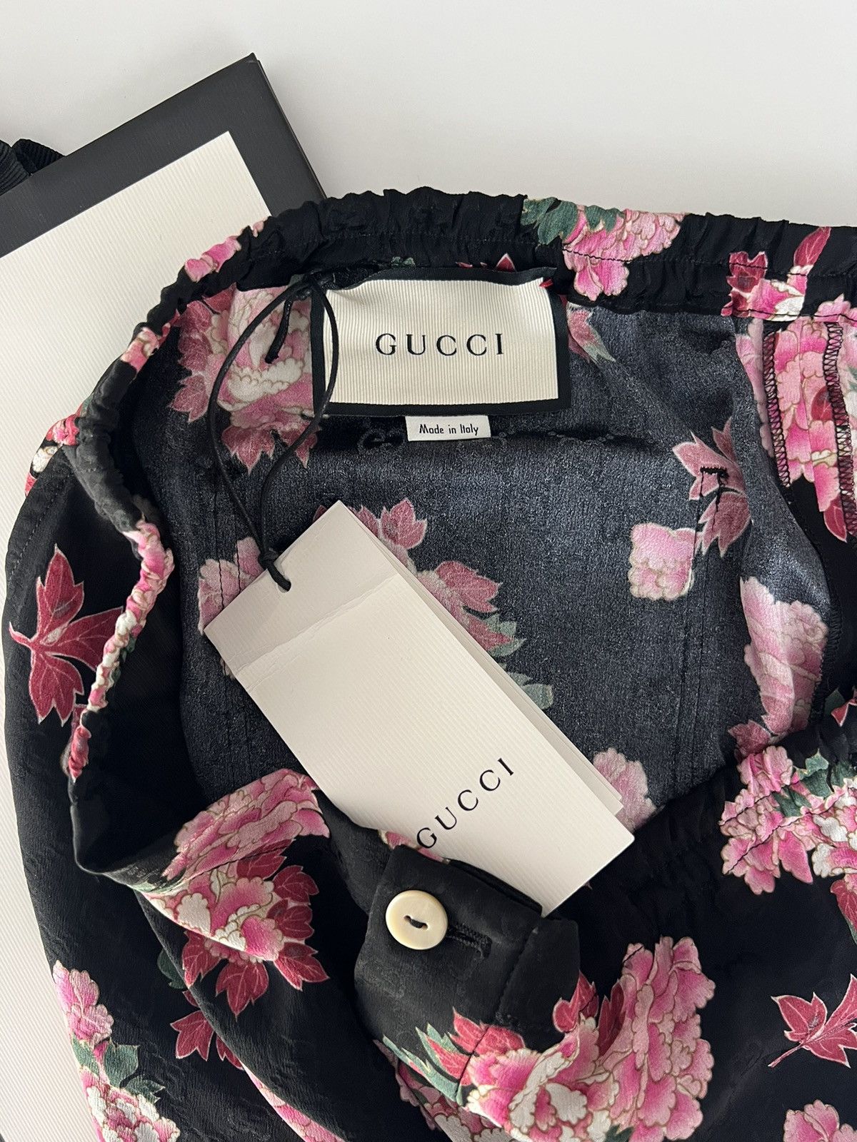 Gucci Peony Fantasy Logo Floral Print Shorts