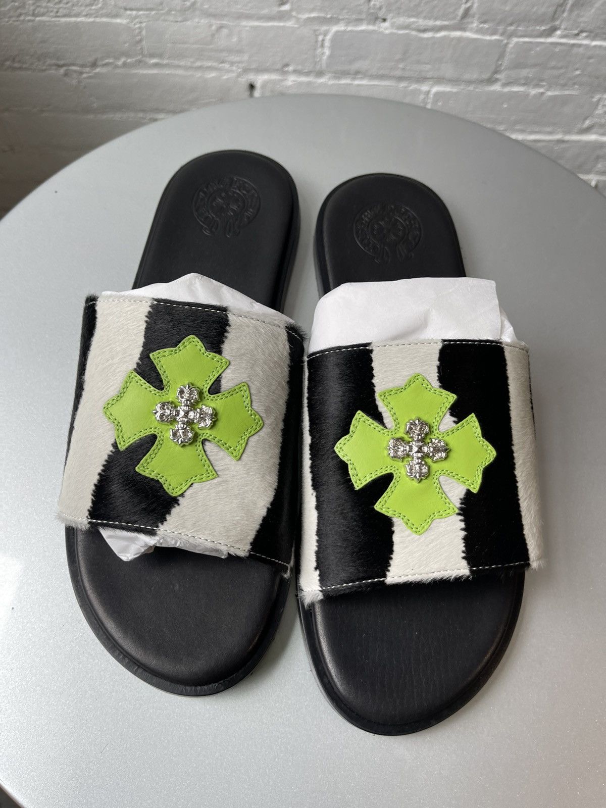 Chrome Hearts Chrome Hearts Zebra PonyHair Slides Sandals SZ 11 Size US 11 / EU 44 - 10 Thumbnail