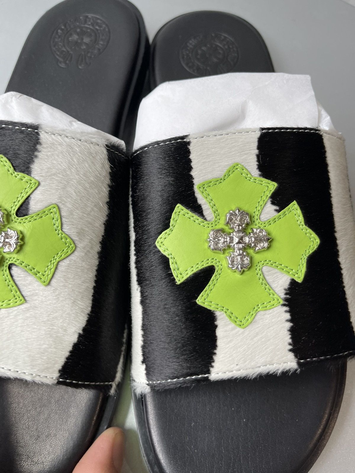 Chrome Hearts Chrome Hearts Zebra PonyHair Slides Sandals SZ 11 Size US 11 / EU 44 - 8 Thumbnail