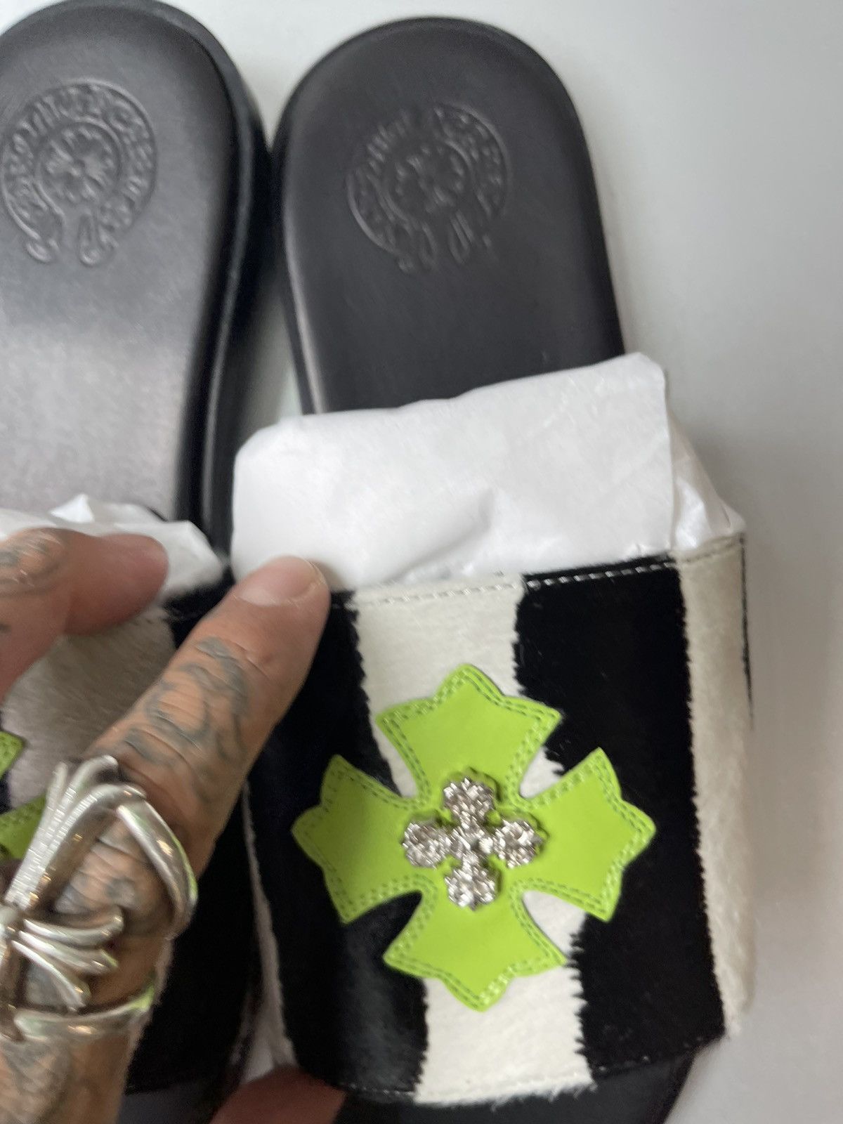 Chrome Hearts Chrome Hearts Zebra PonyHair Slides Sandals SZ 11 Size US 11 / EU 44 - 7 Thumbnail